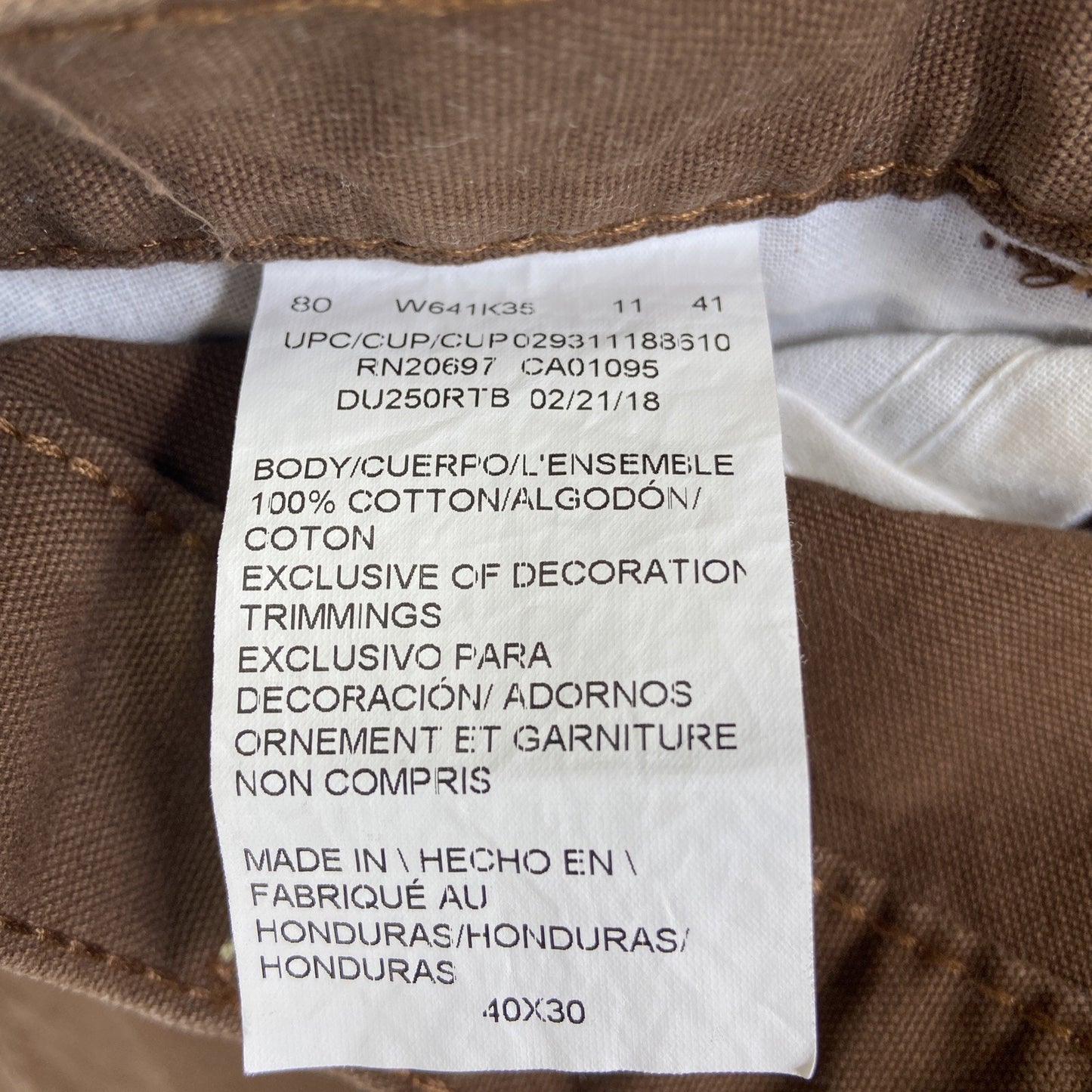 Dickies Relaxed Carpenter Jeans Men's Size 40x30 Brown