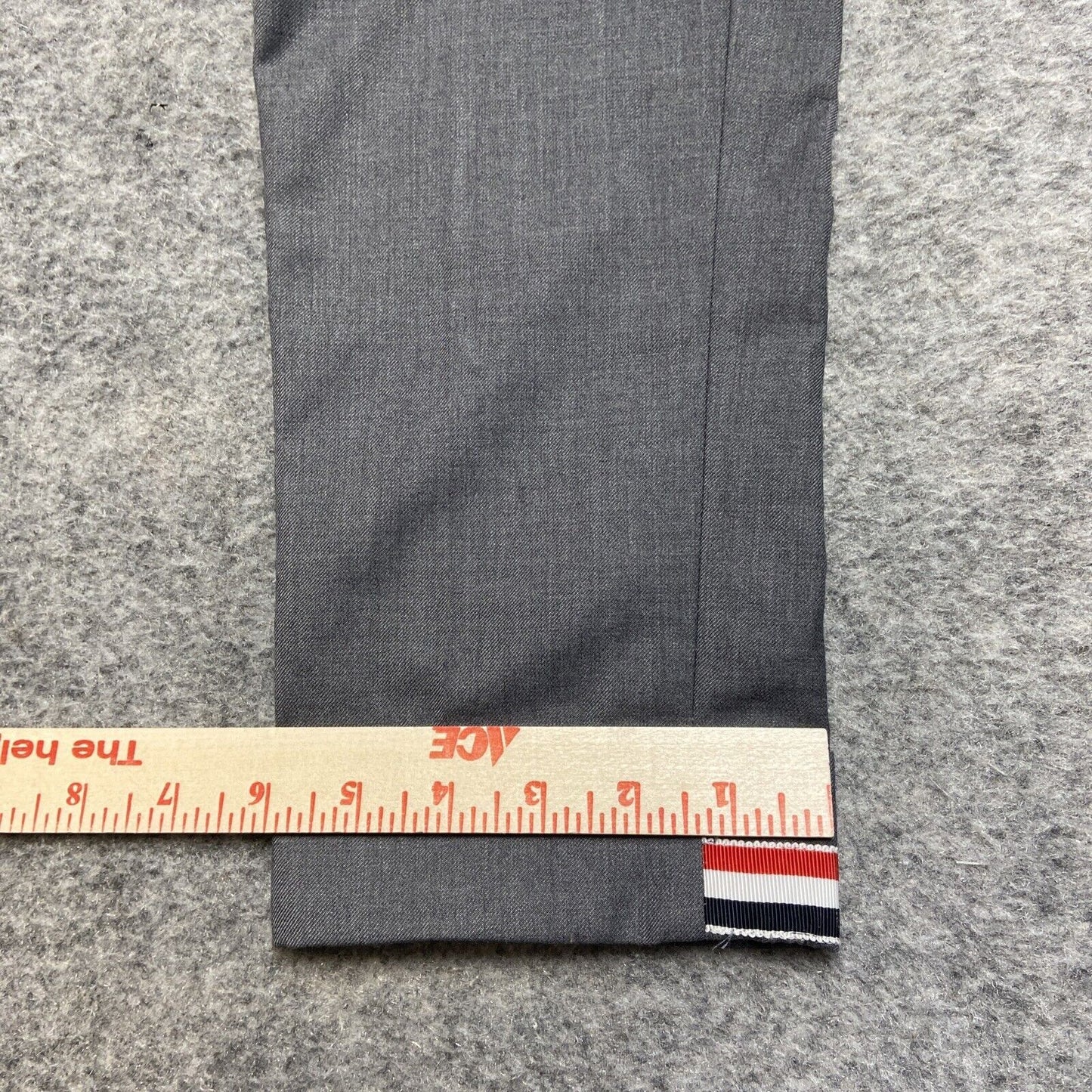 Thom Browne Wool Dress Pants Women's Size 0 Gray Cupro Lined Cuffed Pants