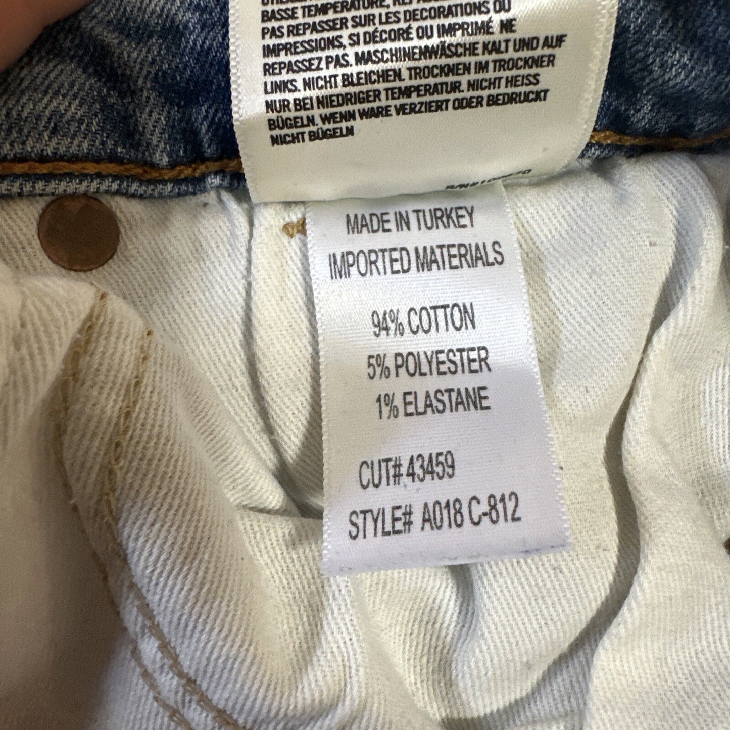 Agolde Distressed Skinny Ankle Jeans Women's Size 27 Light Blue Denim