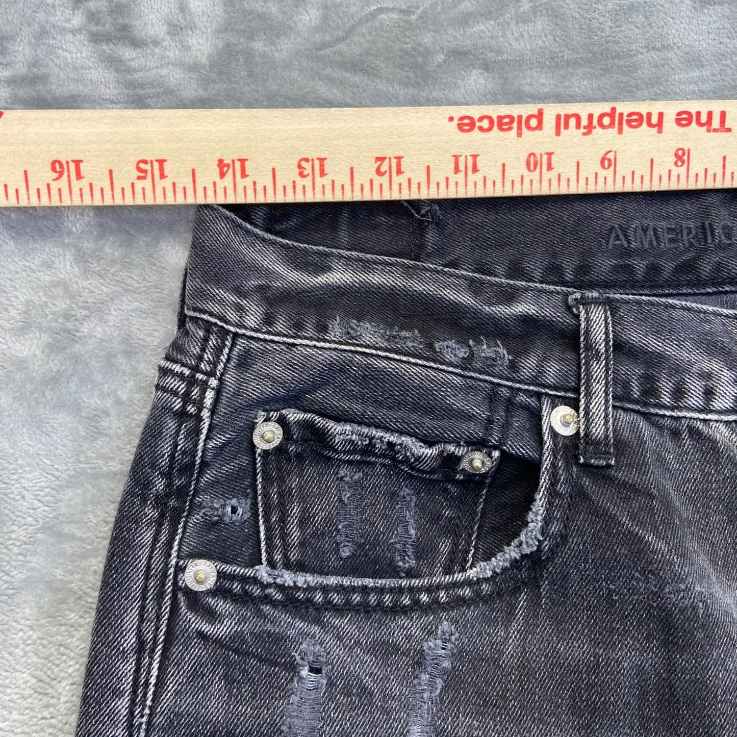 American Eagle Women's High Rise Girlfriend Jeans Size 6 Long Black
