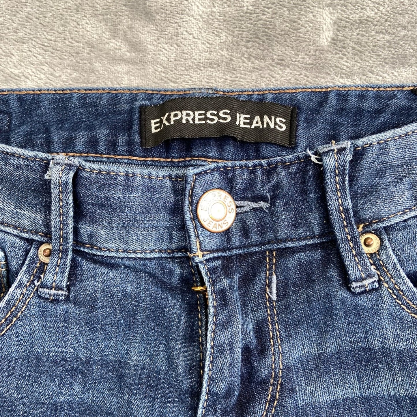 Express Stella Low Rise Legging Jeans Women's Size 0R Distressed Blue