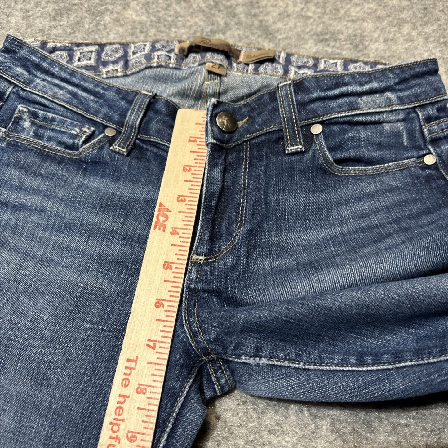 Paige Robertson Cropped Flare Jeans Women's Size 27 Blue Dark Wash Denim