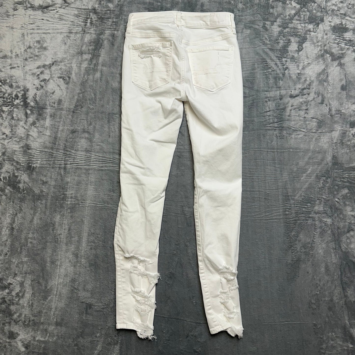 American Eagle Super Stretch X Jegging Crop Jeans Women 2 XLong White Distressed