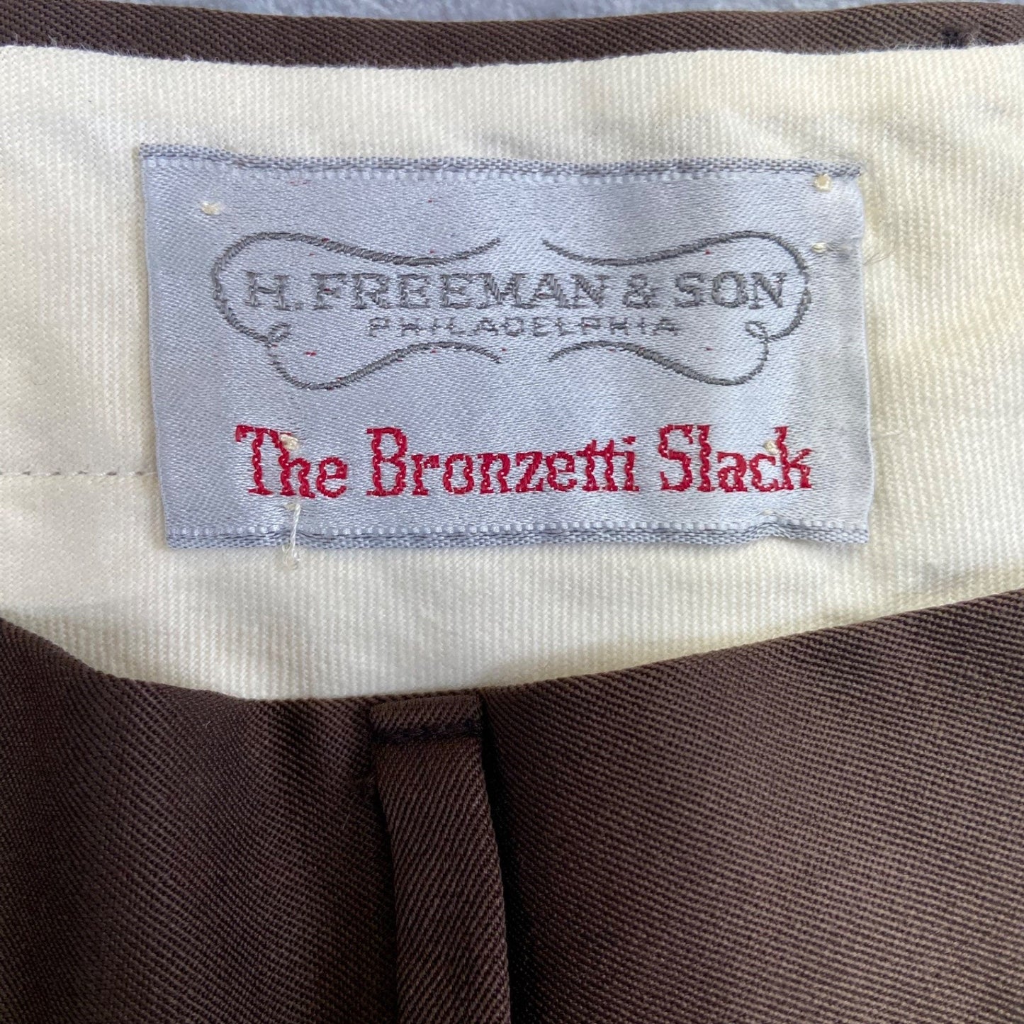 H. Freeman & Son Men's Bronzetti Slack Pants Brown Size 34 #534424