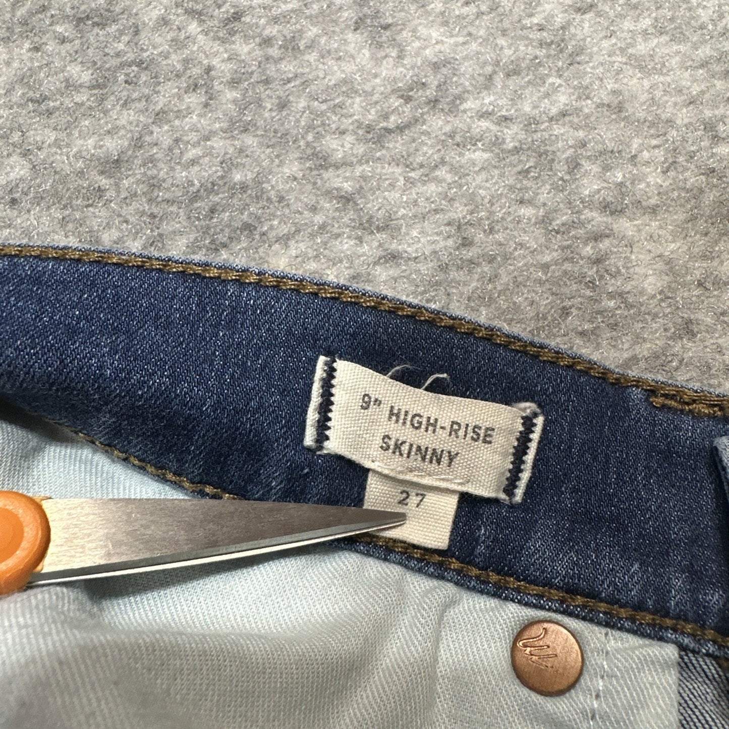 Madewell 9" Women's High Rise Skinny Jeans Size 27 Blue Med Wash Denim
