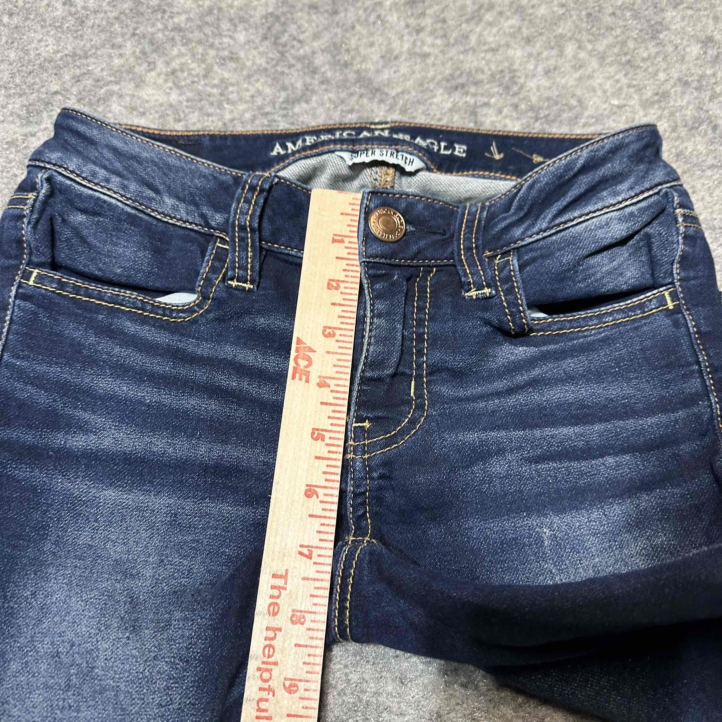 American Eagle Women's Super Stretch Crop Jeans Jegging Size 00 Regular Blue