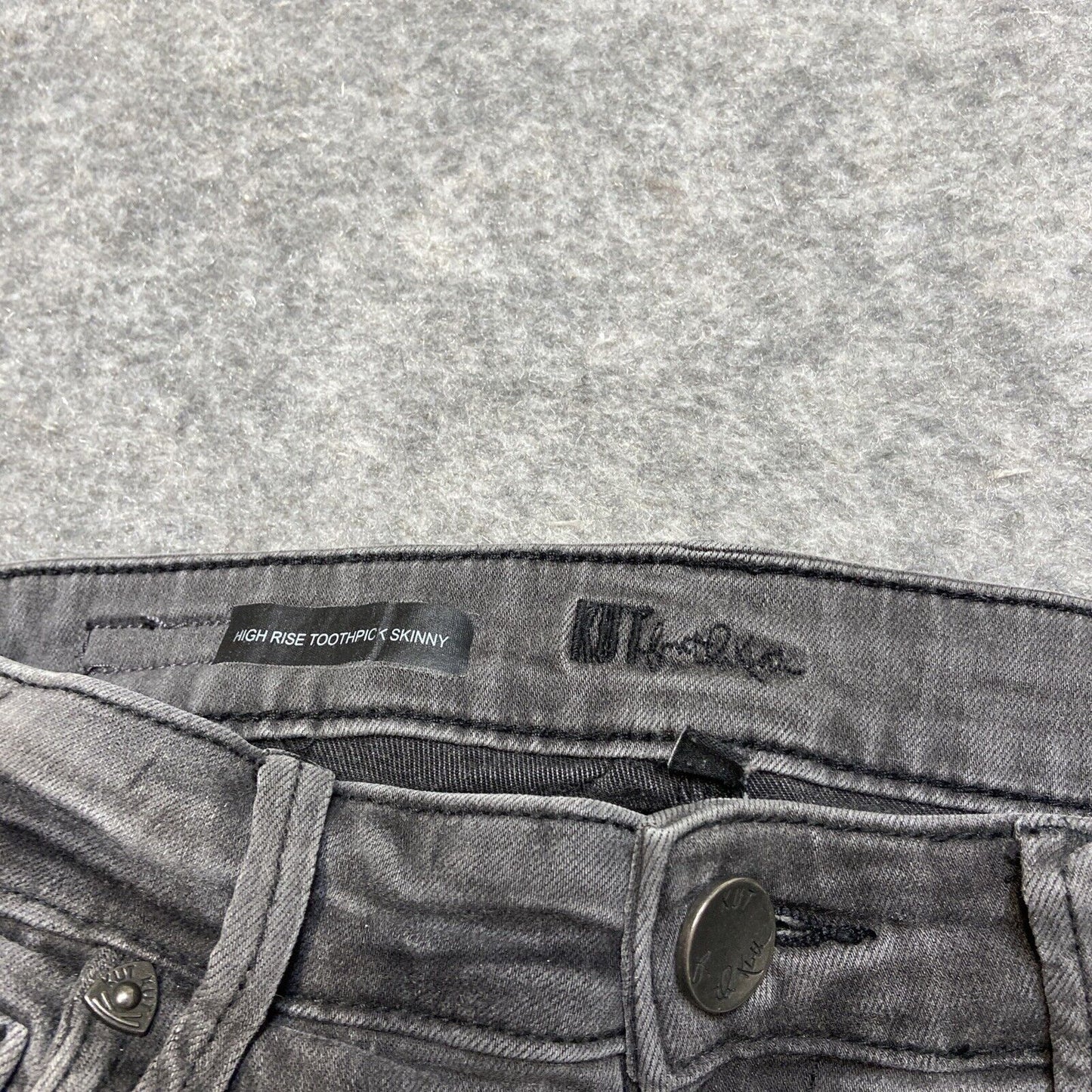 KUT From The Kloth High Rise Toothpick Skinny Jeans Women's Size 6 Gray Denim