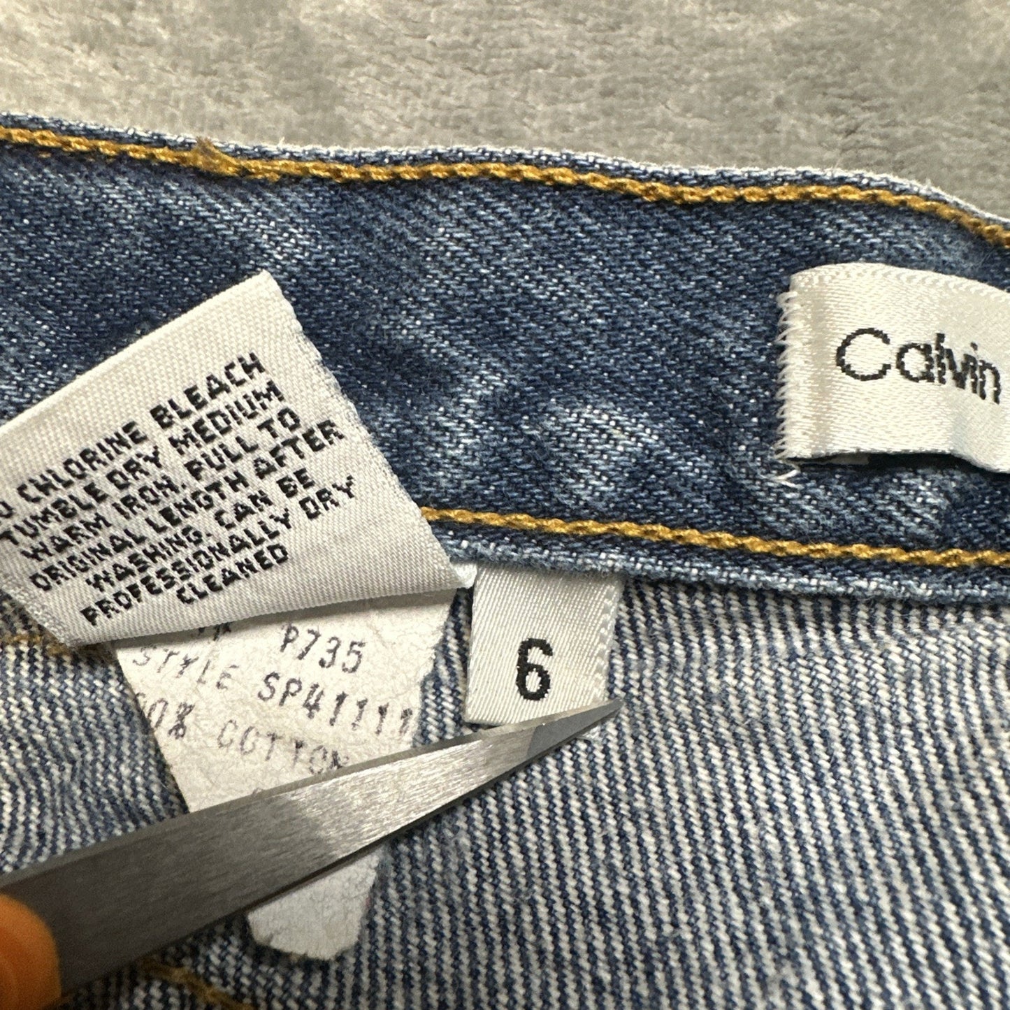Vintage Calvin Klein Sport Straight Jeans Women's Petite 6P Dark Blue Denim