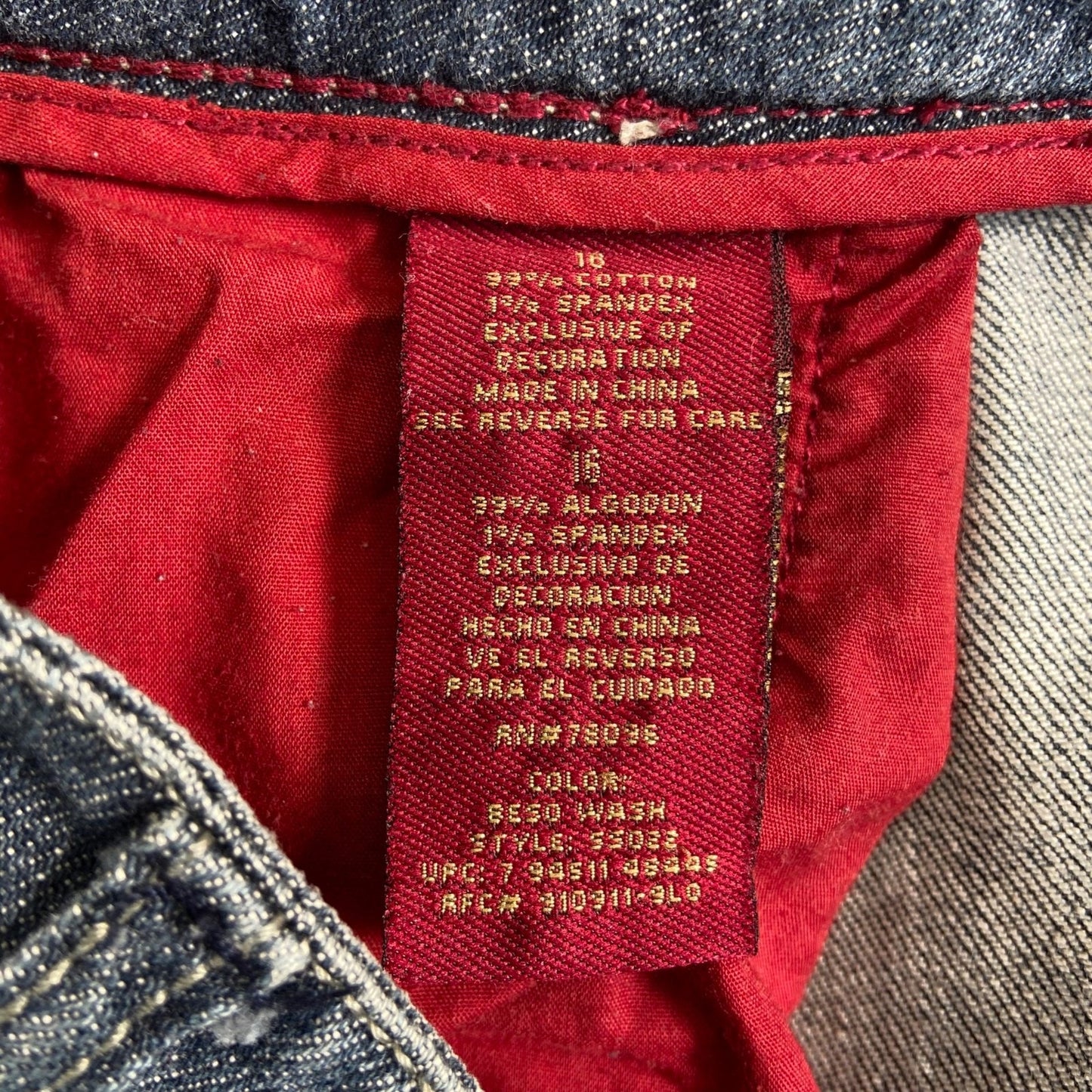Vintage Sasson Ooh La La Bootcut Jeans Women's Size 18 Blue Denim Embroidered