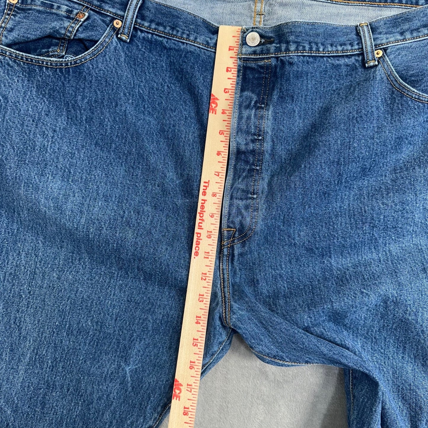 Levi's Men's 501 Straight Jeans 50x30 Blue Denim Medium Wash