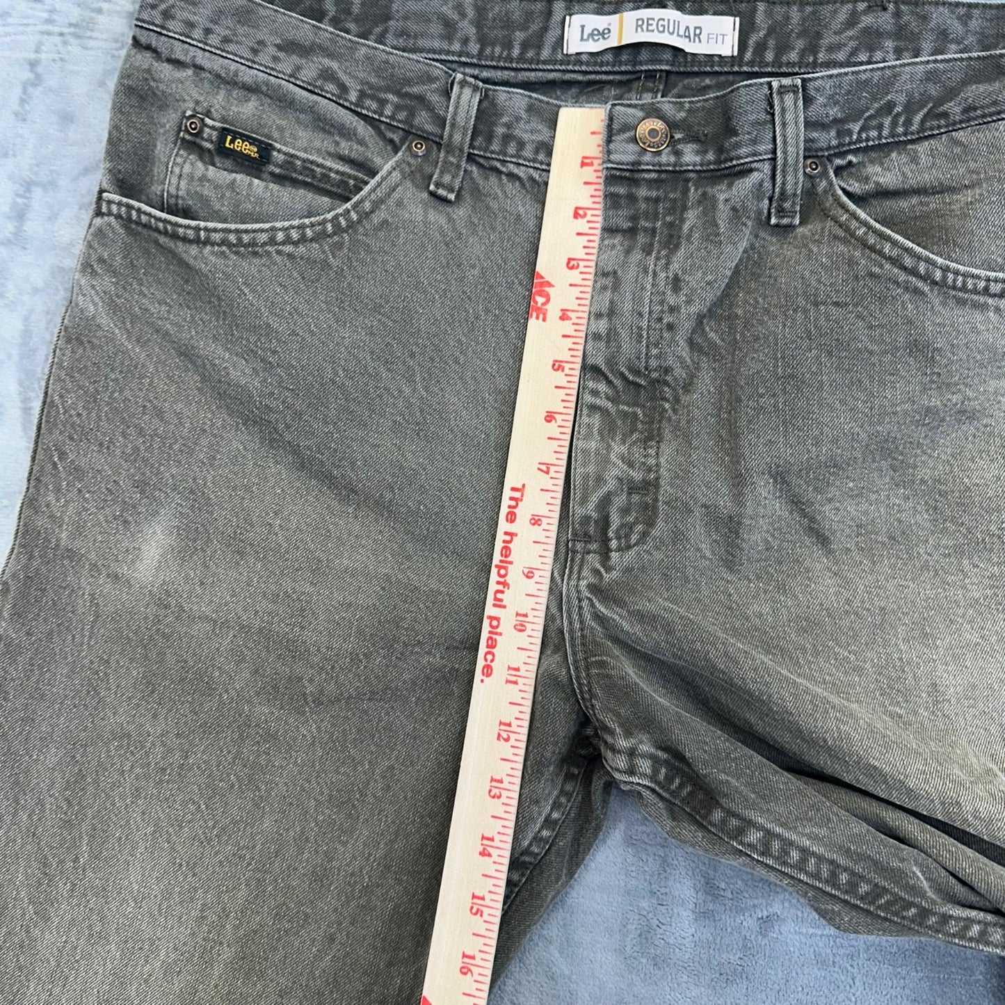 Lee Men's Regular Fit Straight Jeans Size 40x30 Gray #2010