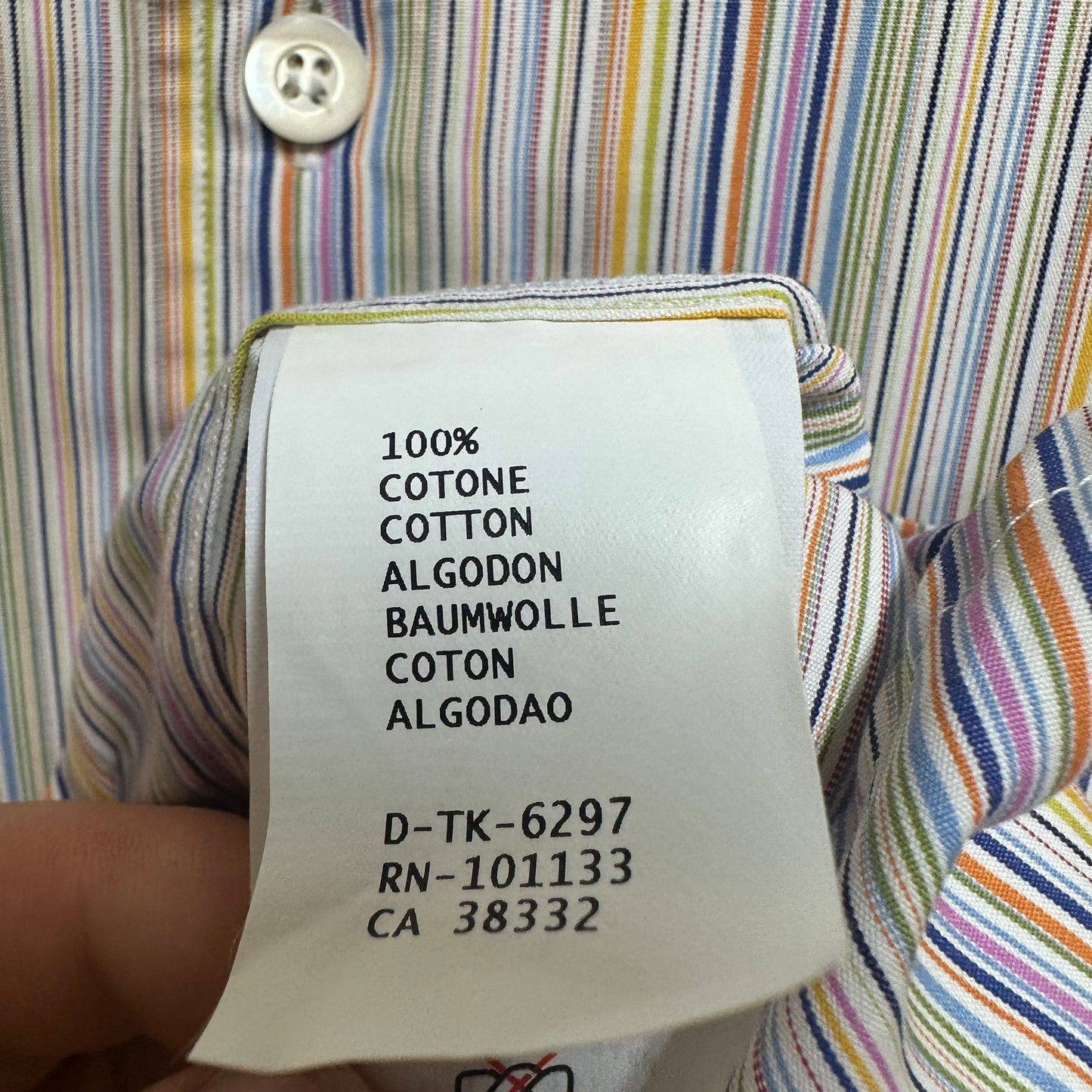 New Ermenegildo Zegna Striped Dress Shirt Men's Size L Multicolor