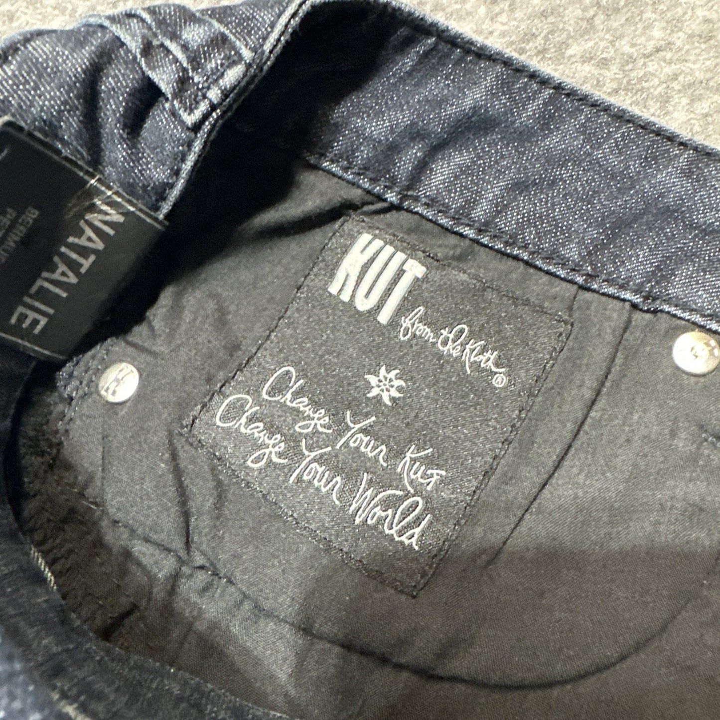 KUT From The Kloth Women's Bermuda Jean Shorts Size 12P Petite Blue Dark