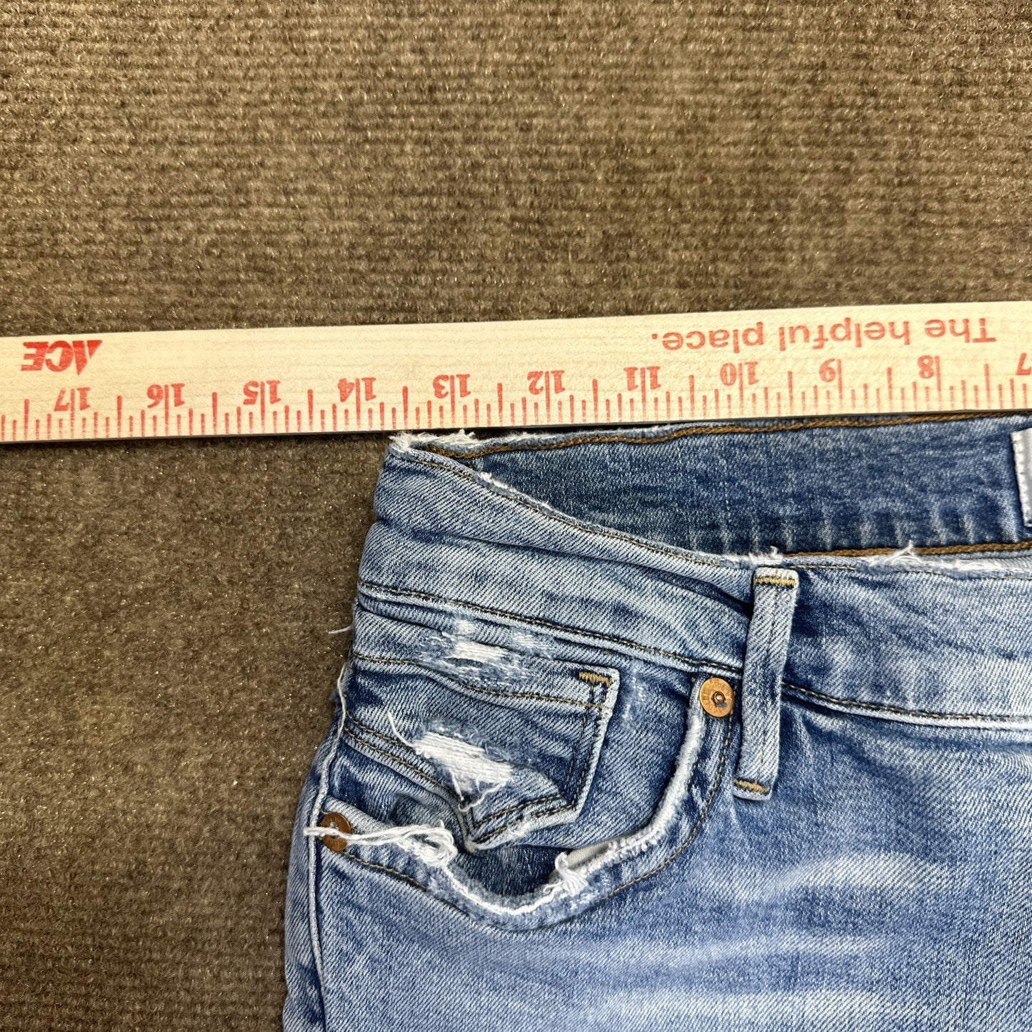 Agolde Distressed Skinny Ankle Jeans Women's Size 27 Light Blue Denim