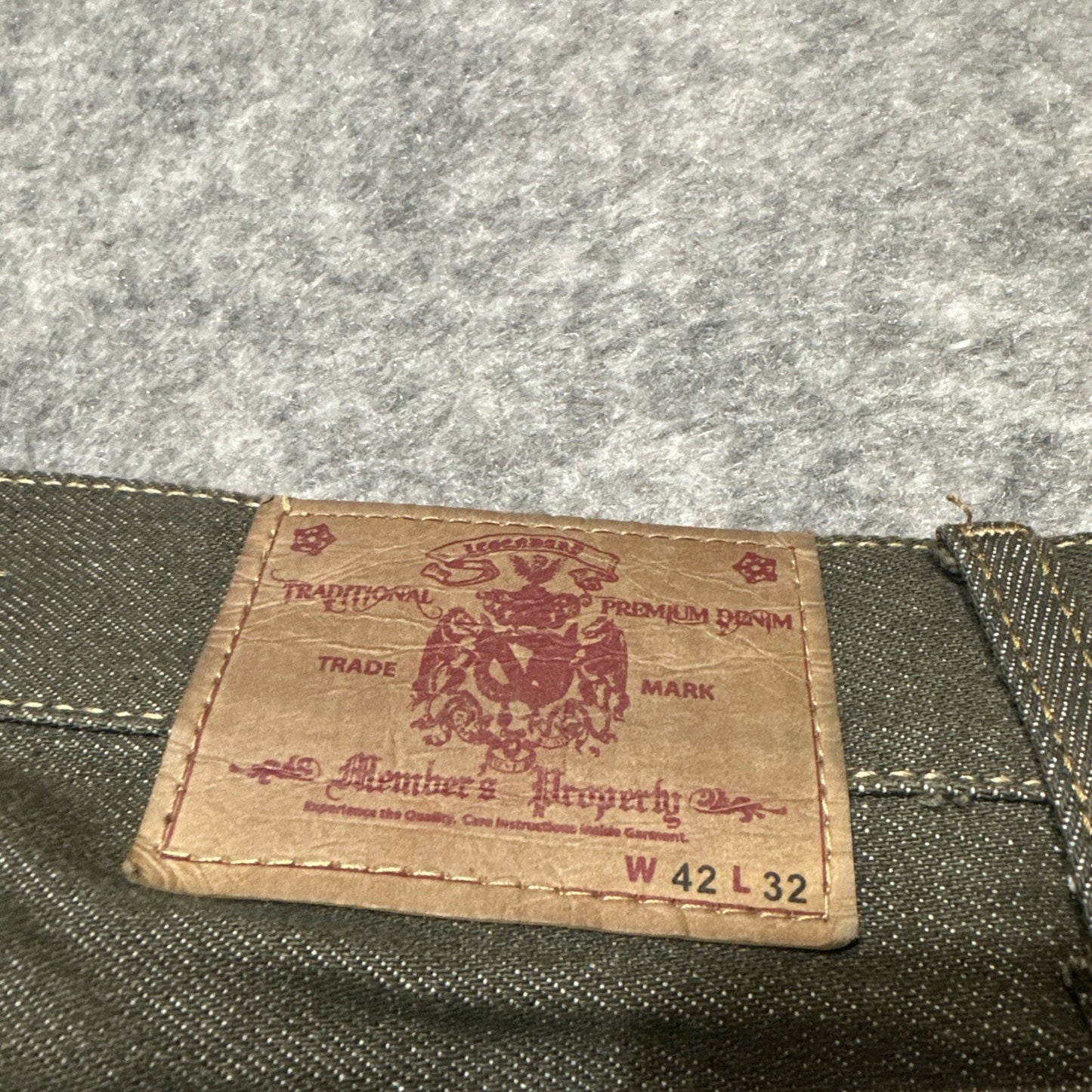 Vintage Members Property Coogi Straight Jeans Men's Size 42x32 Dark Green Denim