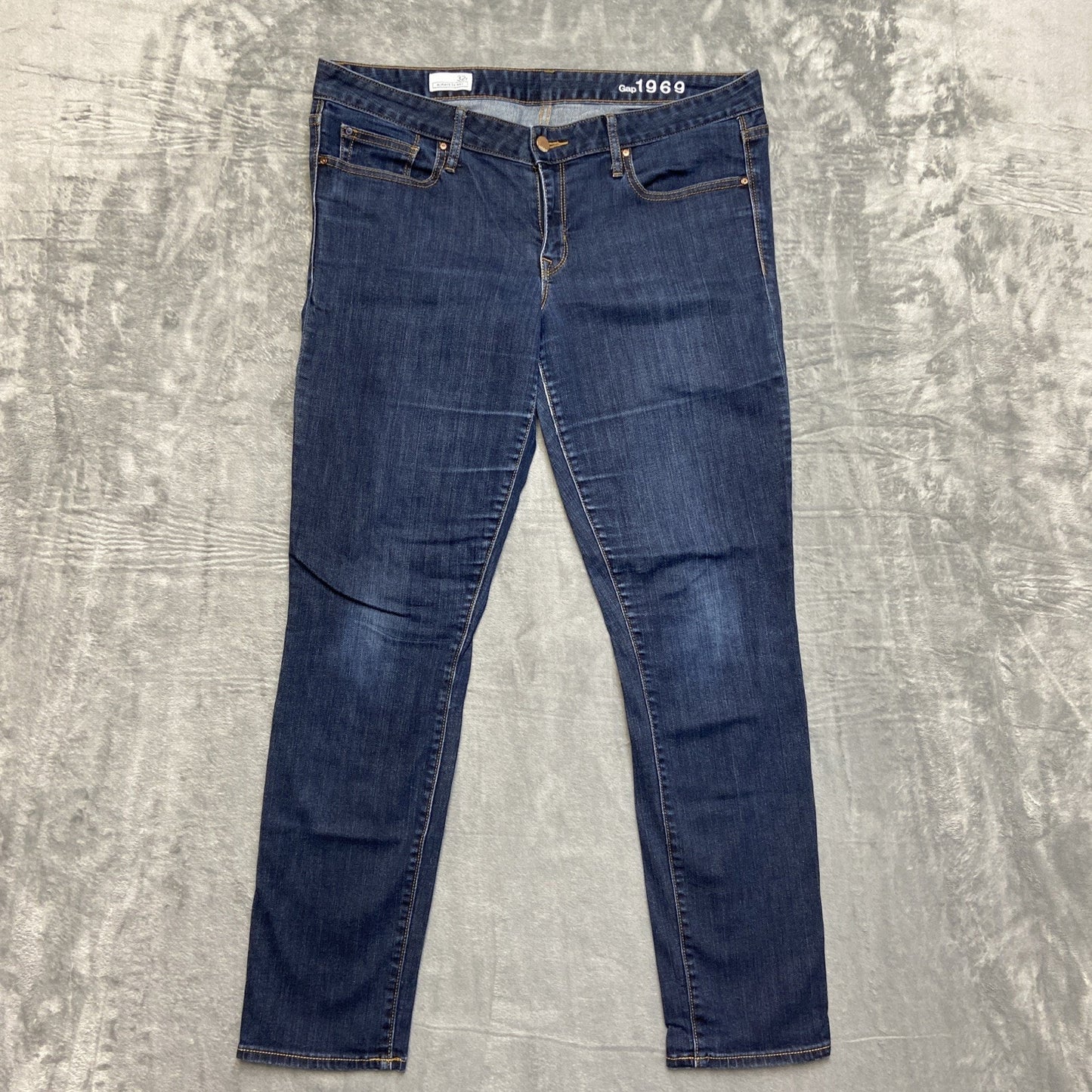 Gap 1969 Skinny Jeans Women's Size 32R Dark Blue Denim