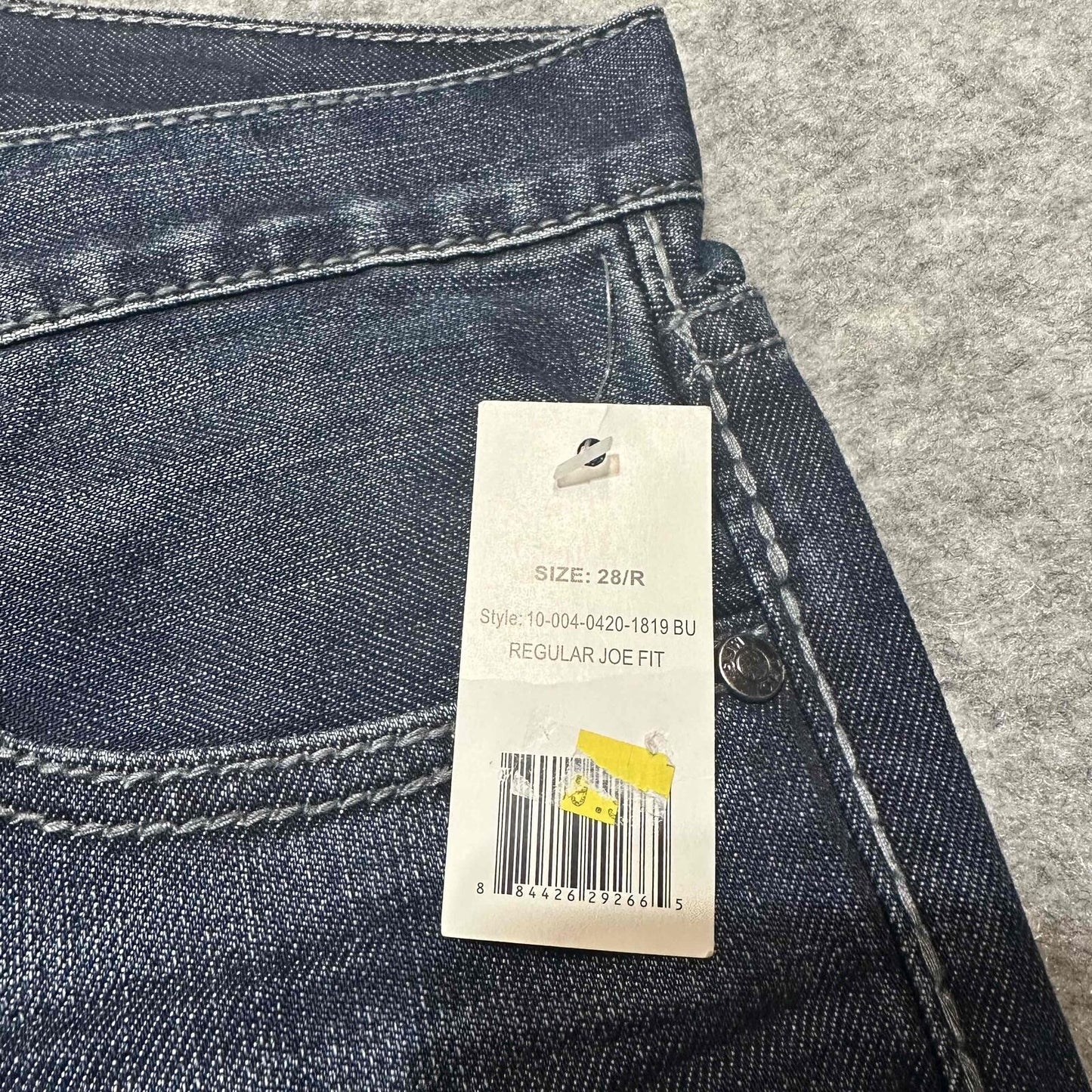 New Tin Haul Men's Regular Joe Fit 5 Pocket Jeans Size 28R Blue Dark Wash Denim