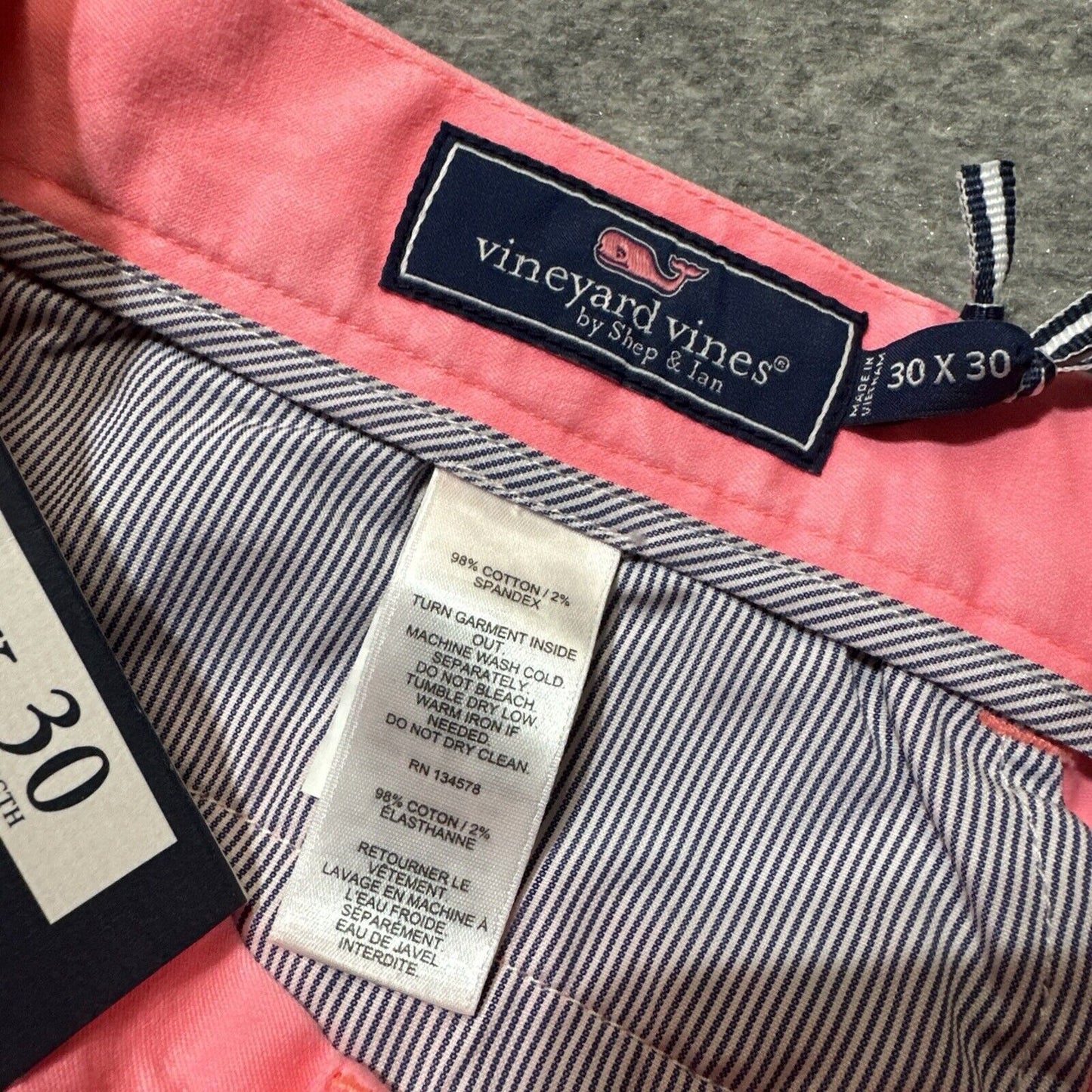New Vineyard Vines Breaker Pant Men's Size 30x30 Pink Papaya Passion Chinos