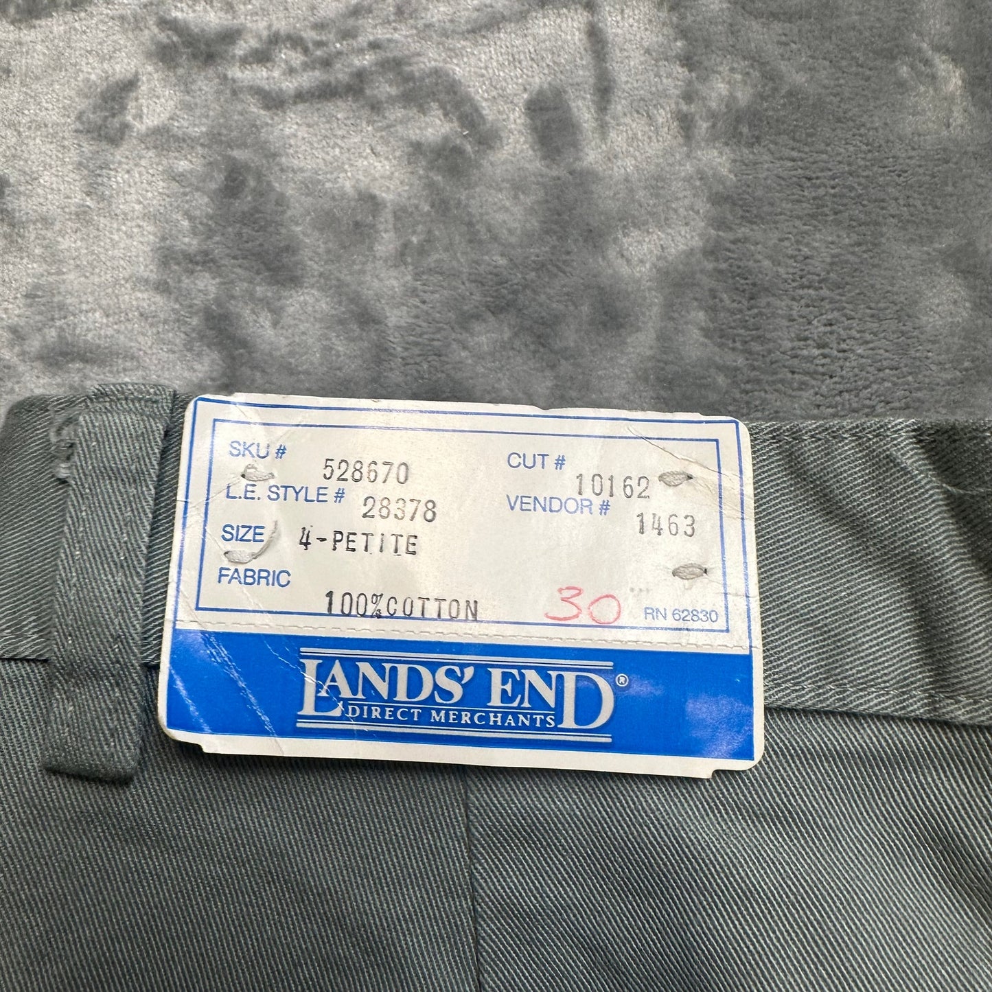 Vintage Lands End Chino Pants Women's Size 4P Green Pleated