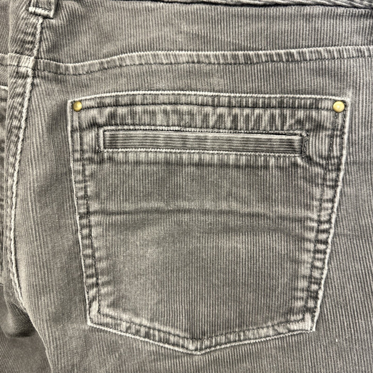 Eddie Bauer Pants Women's Size 10 Gray Corduroy Flare Stretch Dark Casual