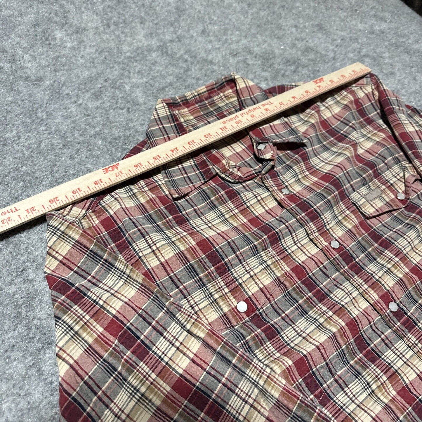 Carhartt Relaxed Fit Men's Plaid Snap Button Up Long Sleeve Shirt Size L