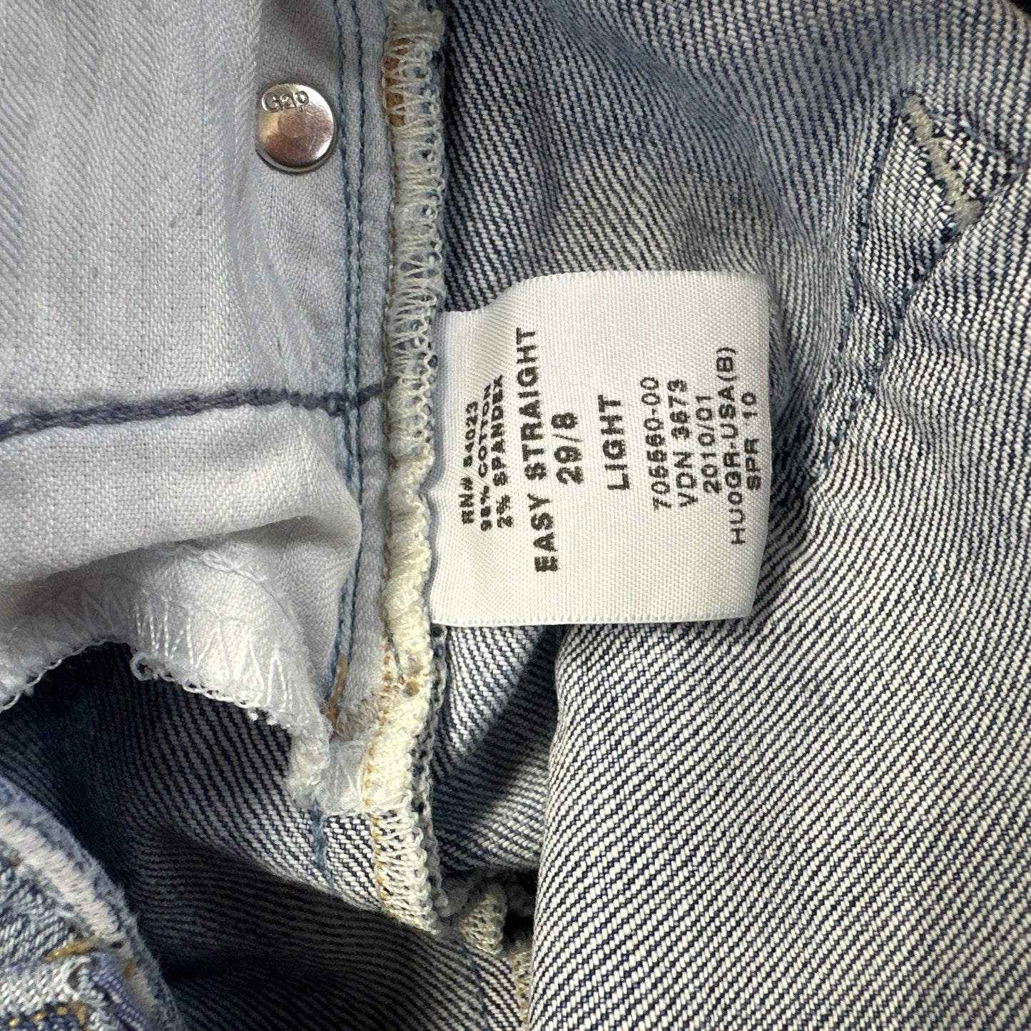 Gap 1969 Easy Straight Distressed Jeans Women's Size 29 Light Faded Blue