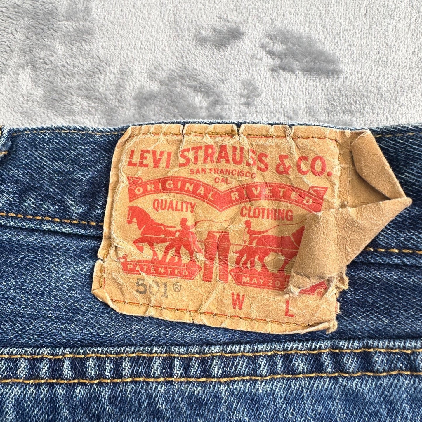 Levi's Men's 501 Straight Jeans 50x30 Blue Denim Medium Wash