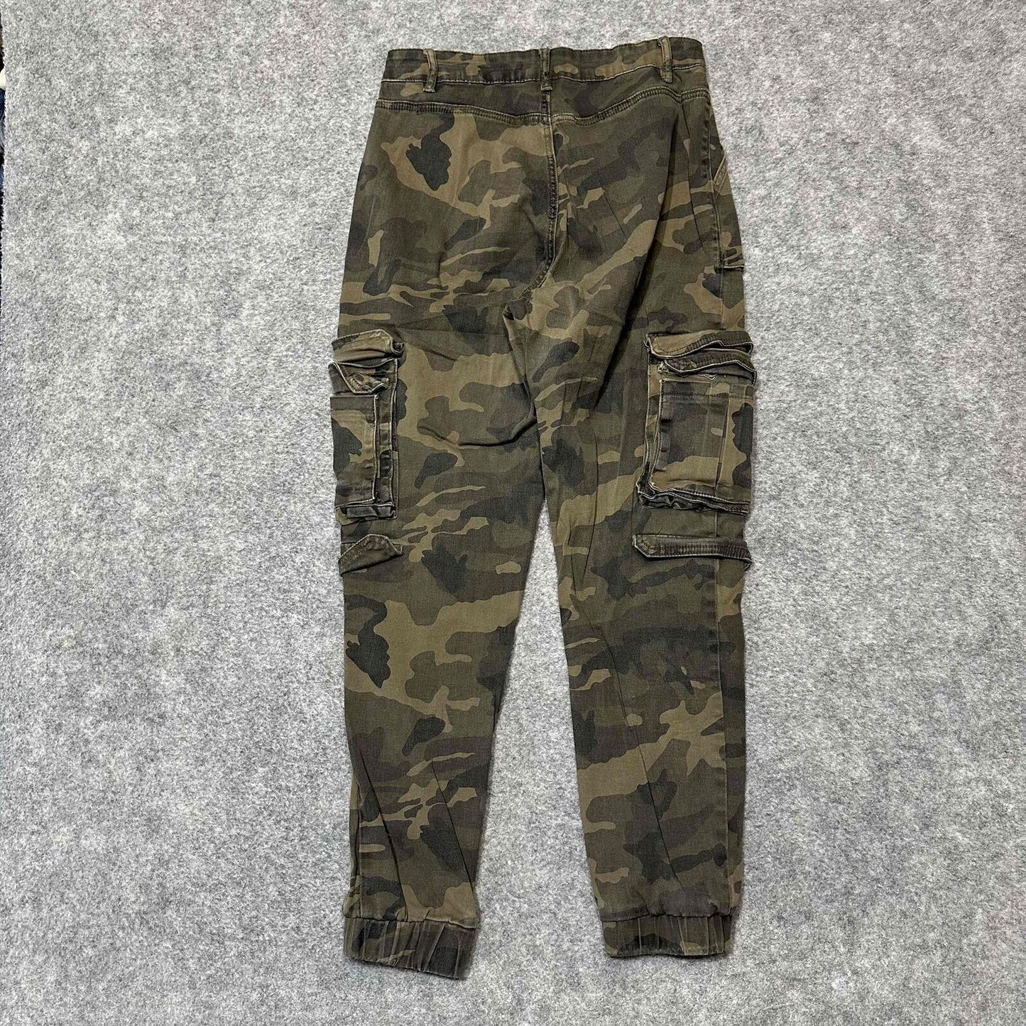 American Bazi Women's Cargo Joggers Size Medium Green Camo Dark Wash