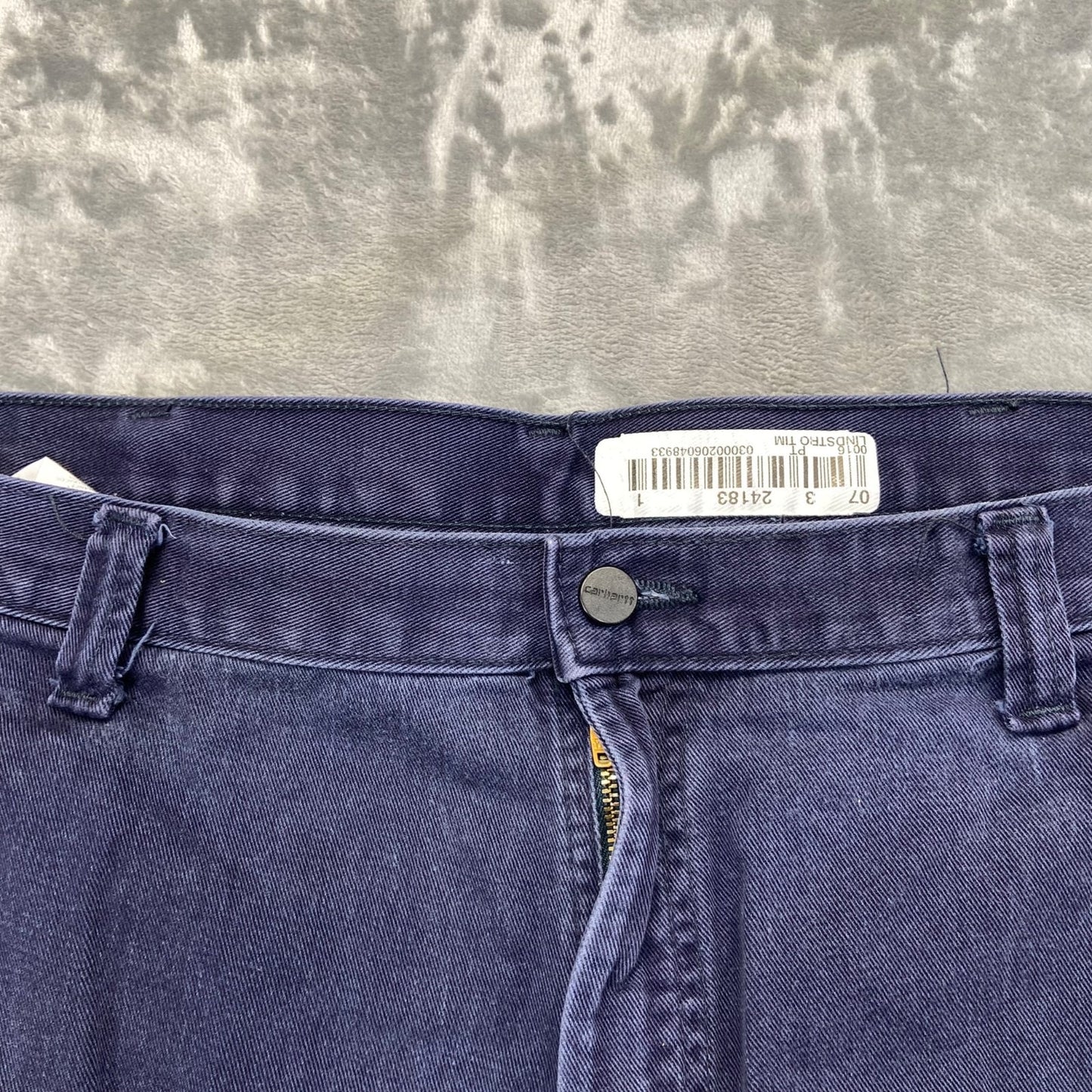 Carhartt FR Work Pants Men's 38x32 Navy Cotton Blend
