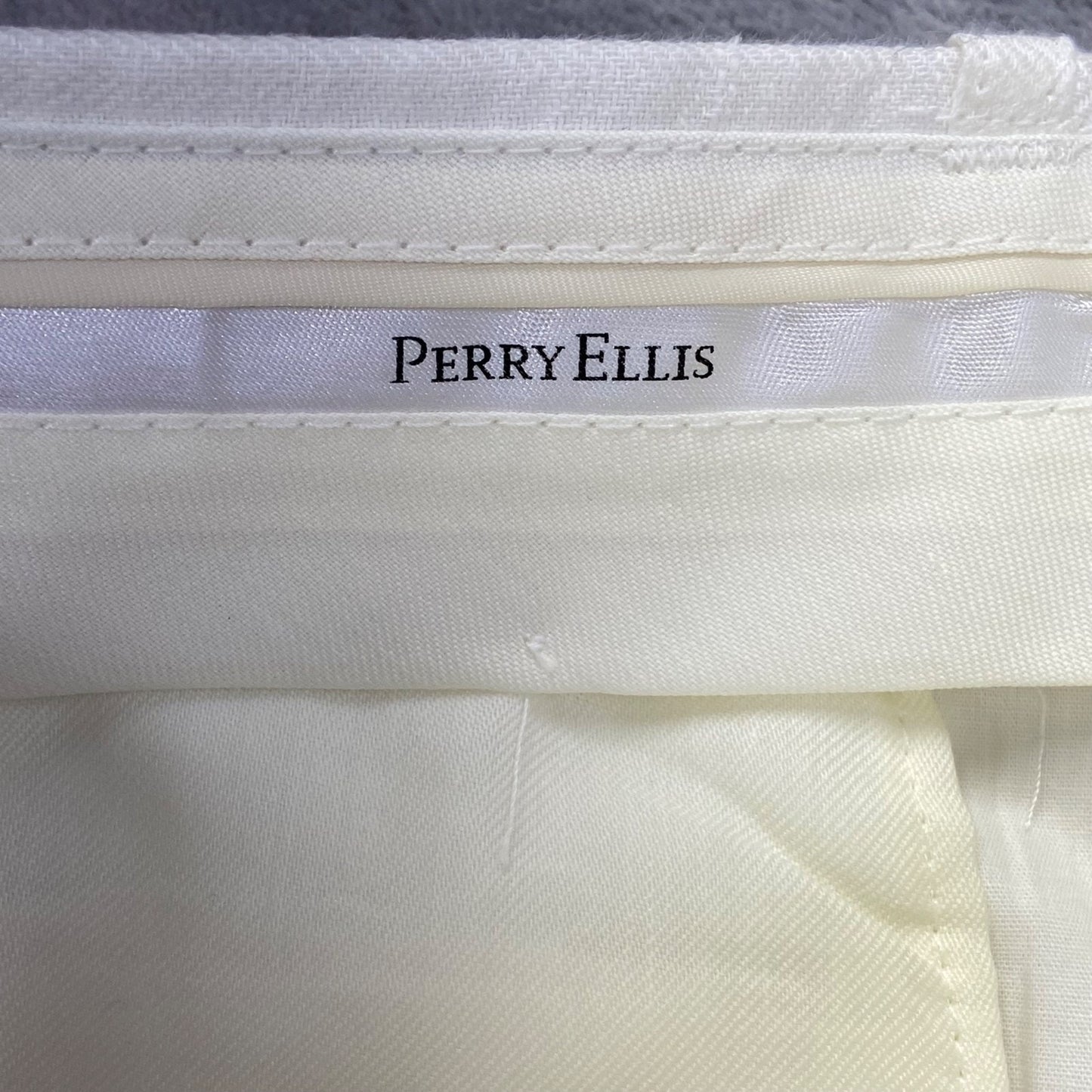 Perry Ellis Men's Dress Pants 38x30 White Linen Blend