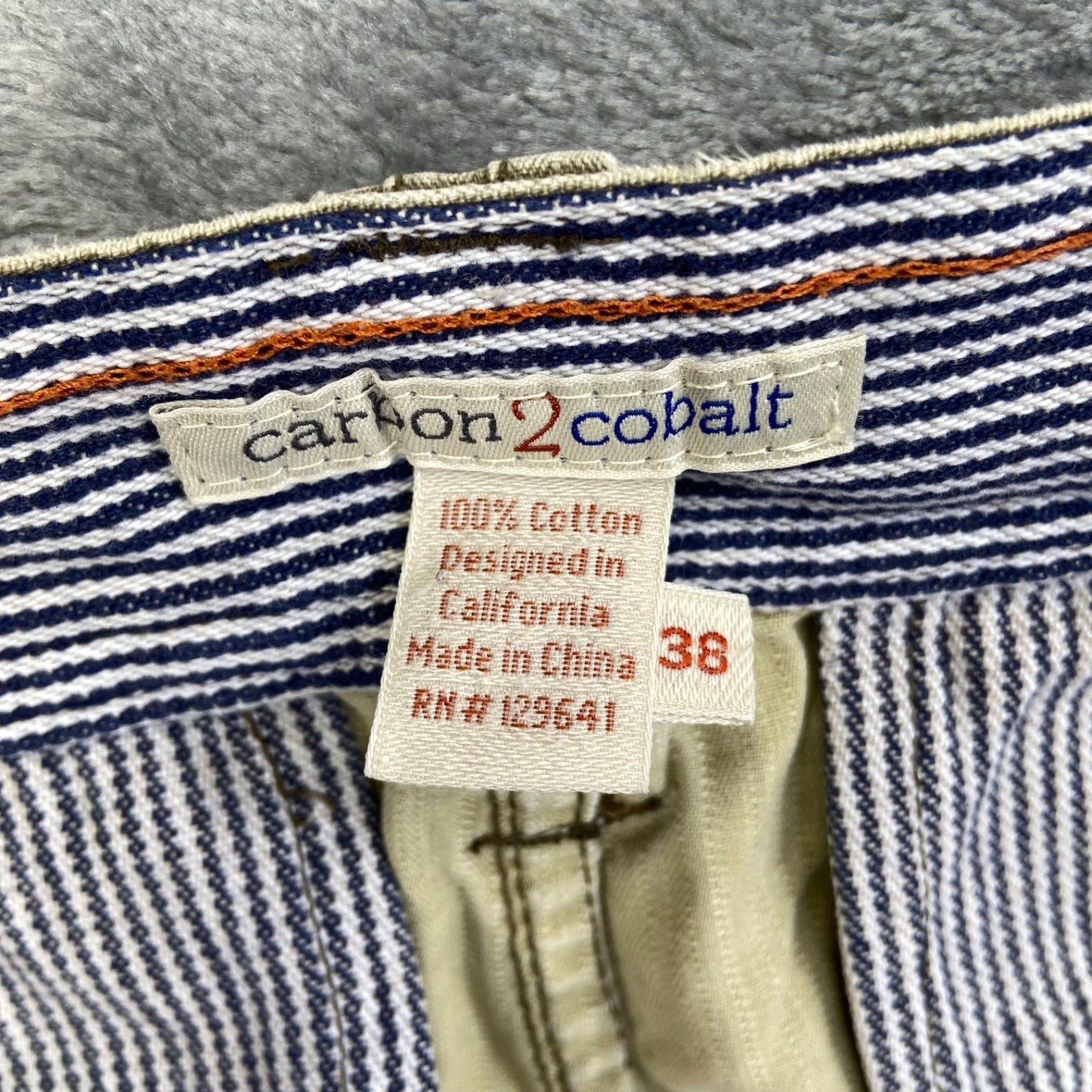 Carbon2Cobalt Men's Khaki Pants Size 38 Regular Cotton Casual