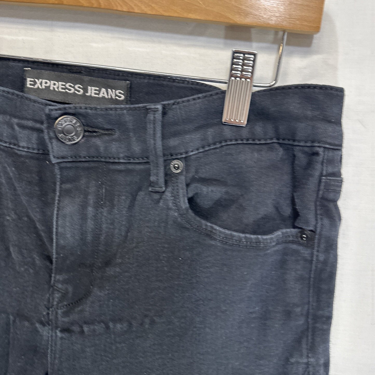 Express Jeans Women's Size 6R Mid Rise Jegging Black Slim Fit Denim