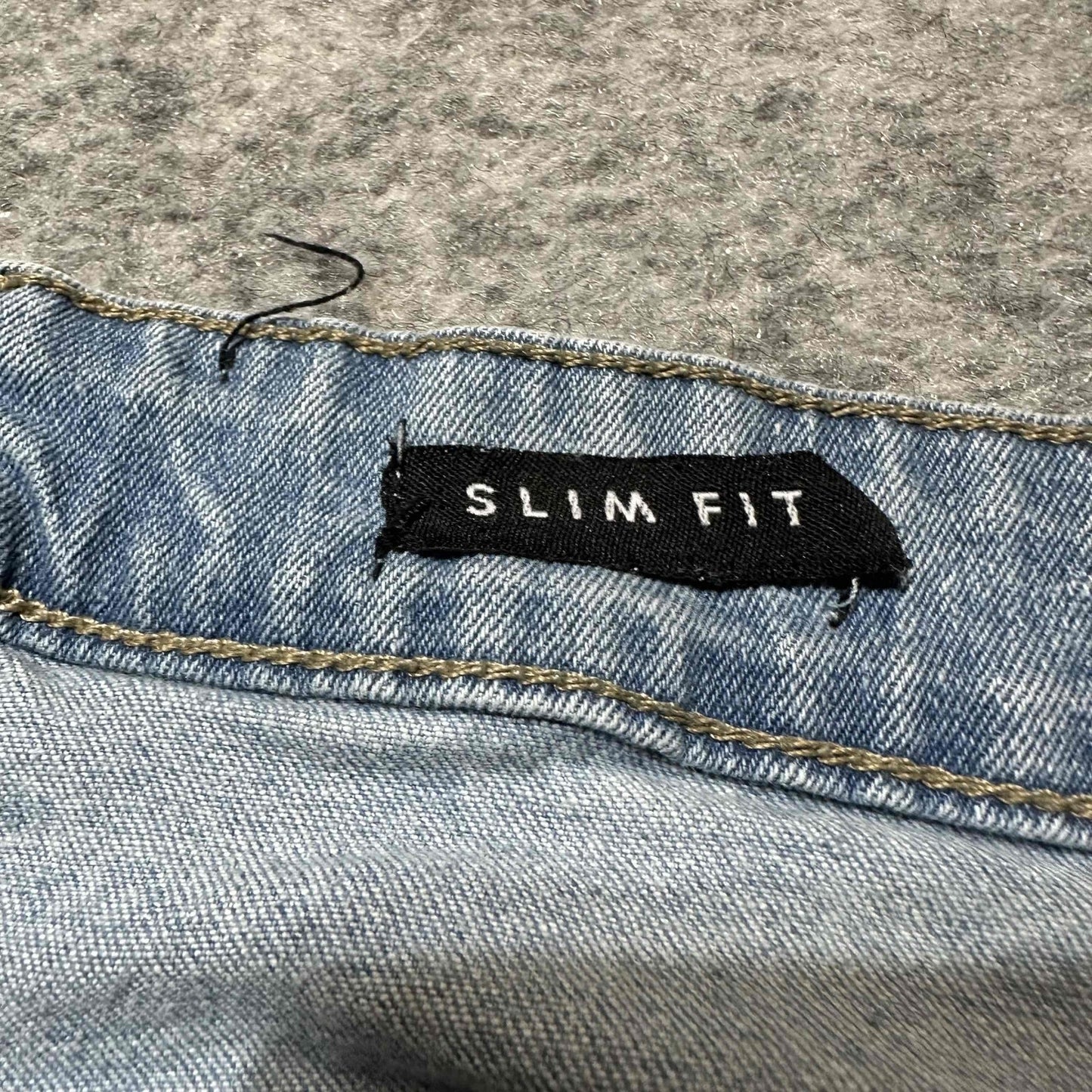 Copper Rivet Men's Slim Fit Distressed Jeans Size 32x32 Blue Acid Wash Denim