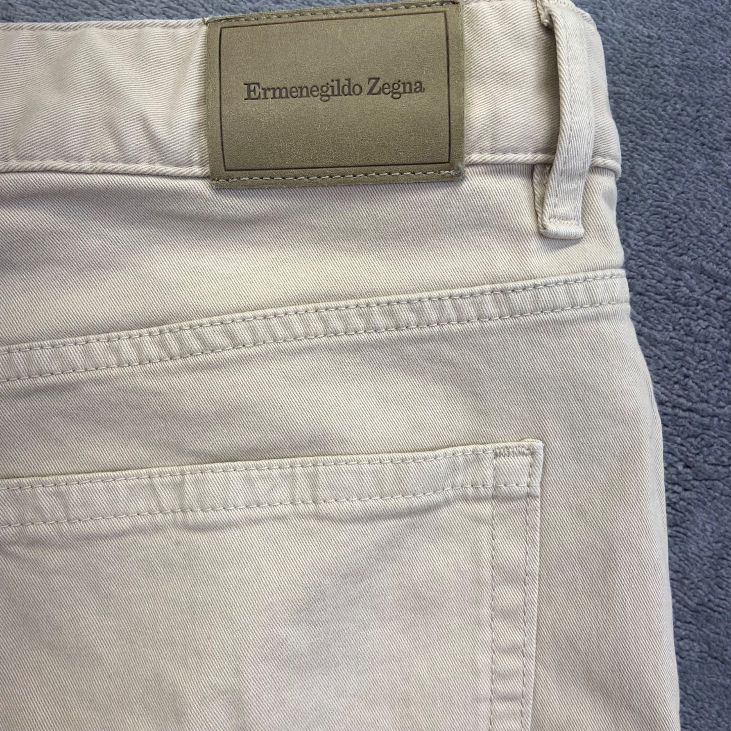Ermenegildo Zegna Straight Chino Pants Men's 38 Beige Cotton Blend