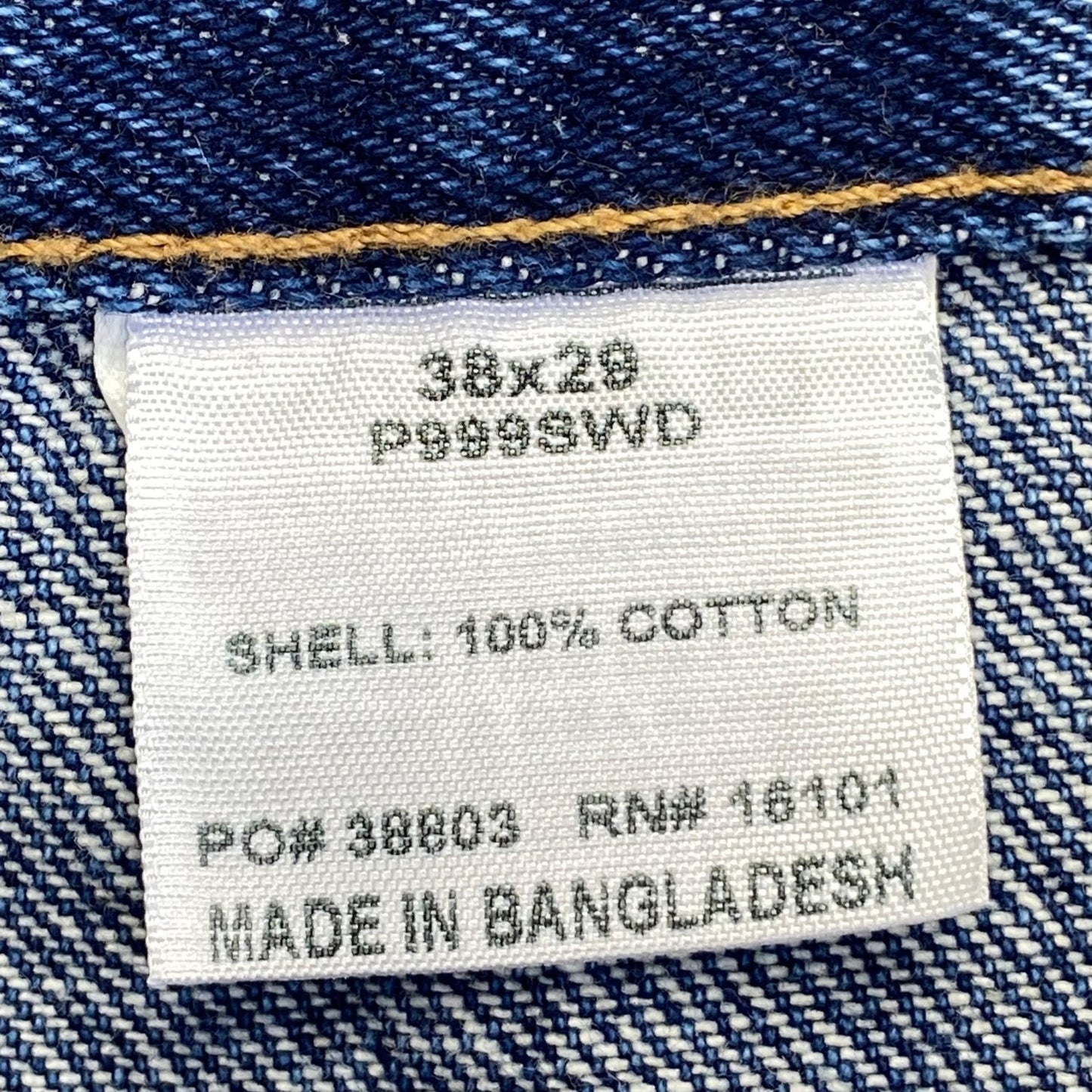 Berne Men's Straight Jeans Size 38x28 Blue Denim