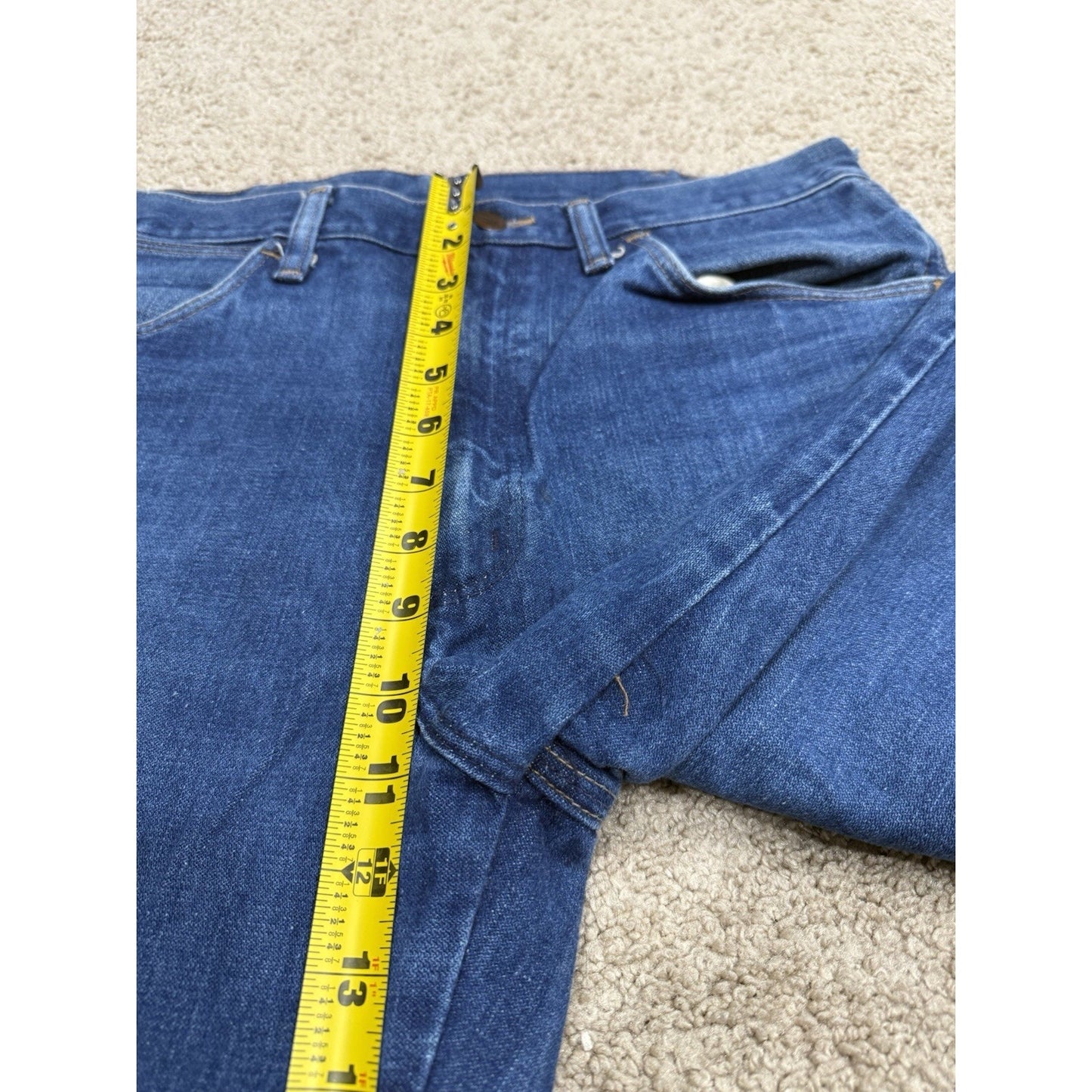Vintage Wrangler NO FAULT Mens Blue Jeans Cowboy Cut Original Fit - 34 X 34