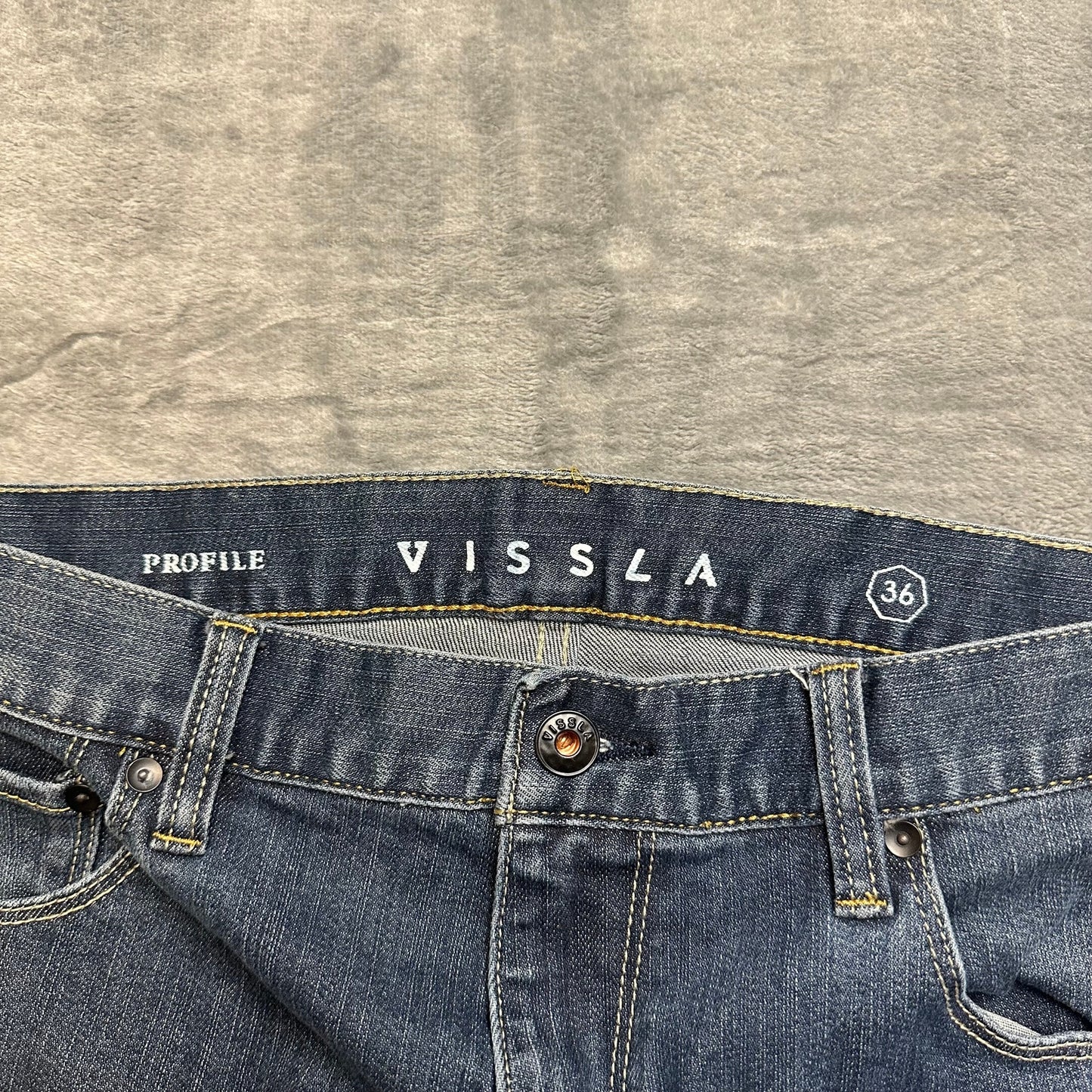 Vissla Straight Jeans Men's Size 36 Blue Denim