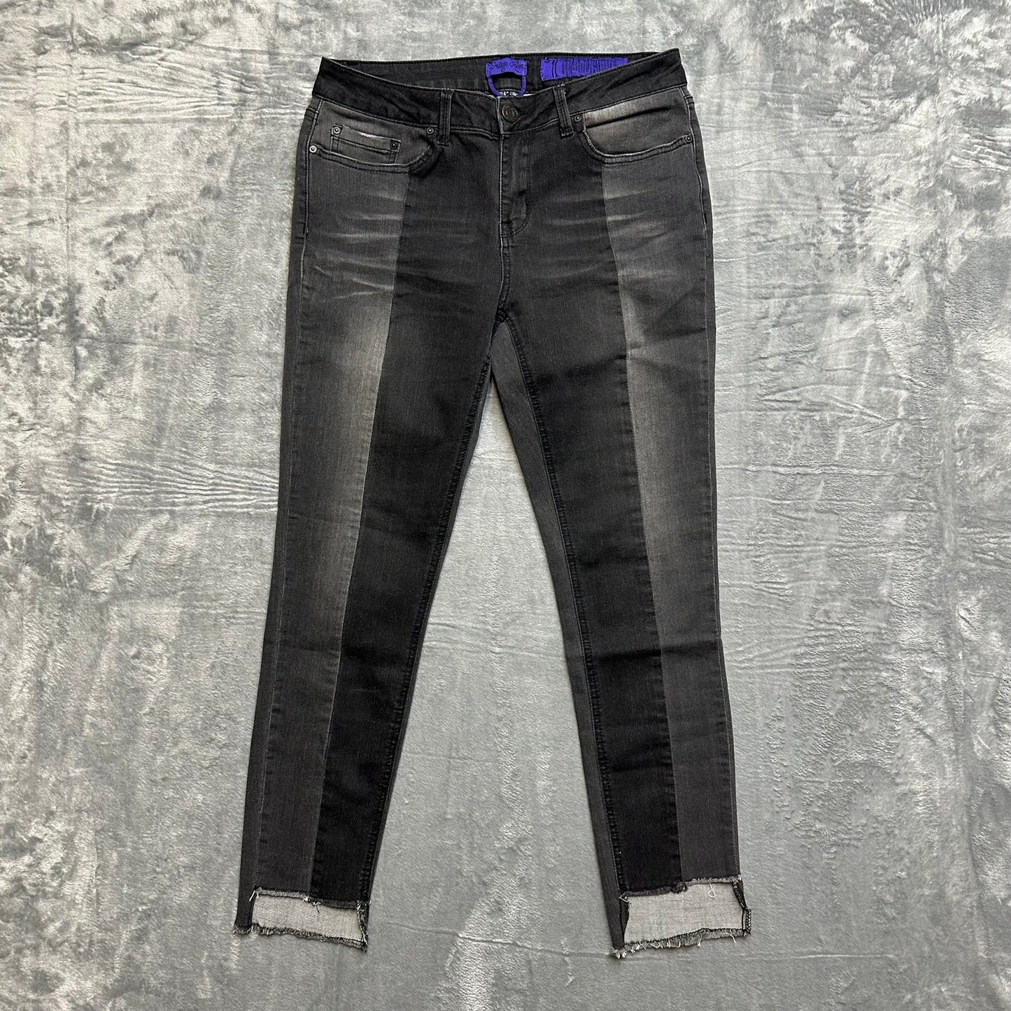 Indigo Rein Two Tone Skinny Jeans Women's Sz 11 Black Gray