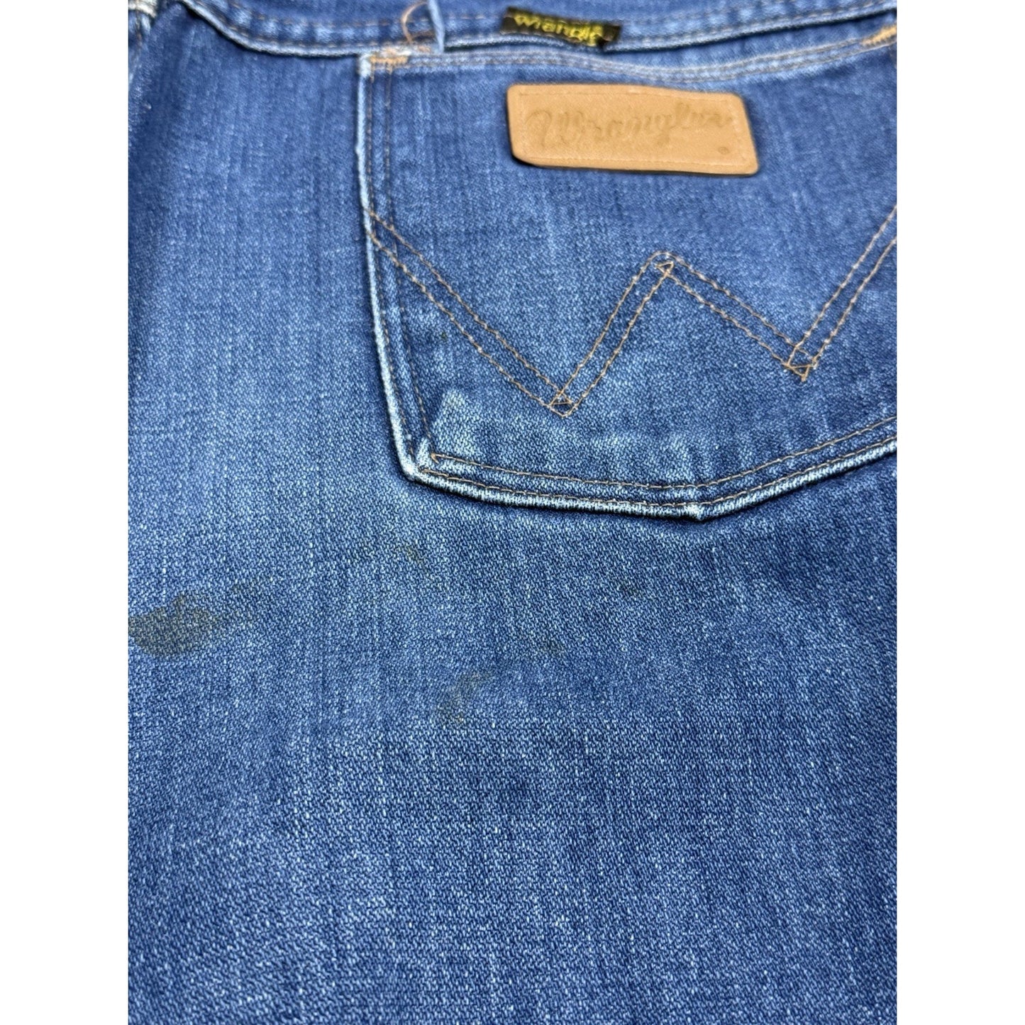 Vintage Wrangler NO FAULT Mens Blue Jeans Cowboy Cut Original Fit - 34 X 34