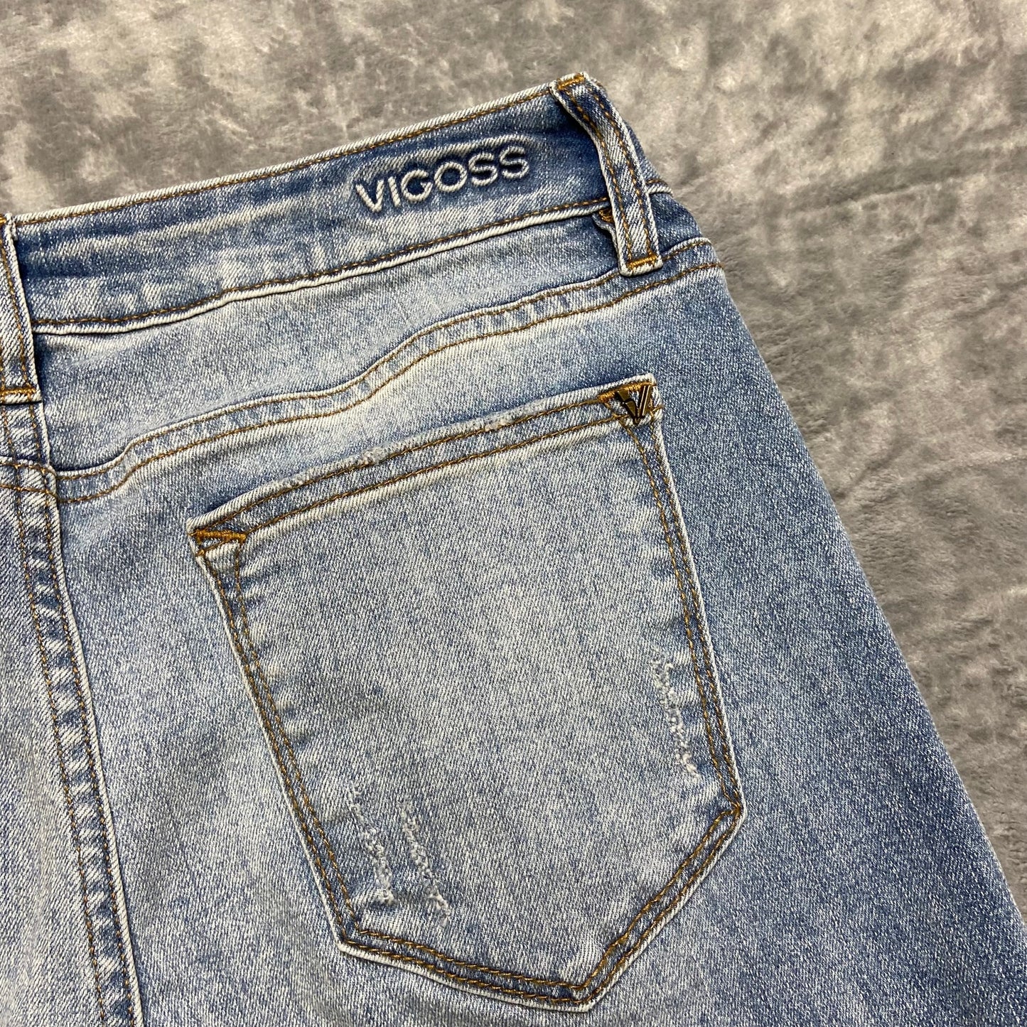 Vigoss Stevie Crop Straight Jeans Women's Size 28 Blue Faded Denim