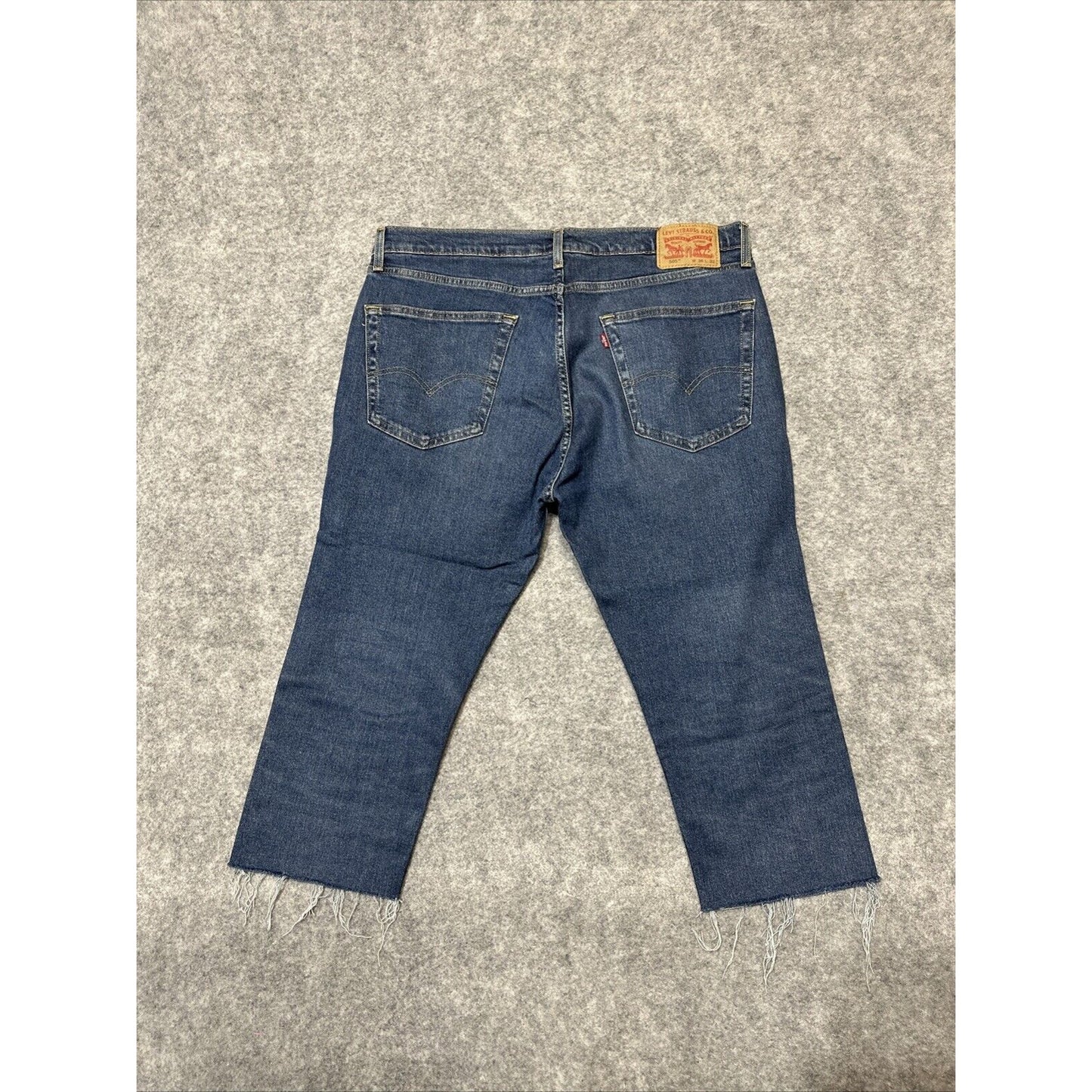 Levi's 505 Regular Fit Men's Cropped Jeans Size 36x32 Blue Dark Wash Denim