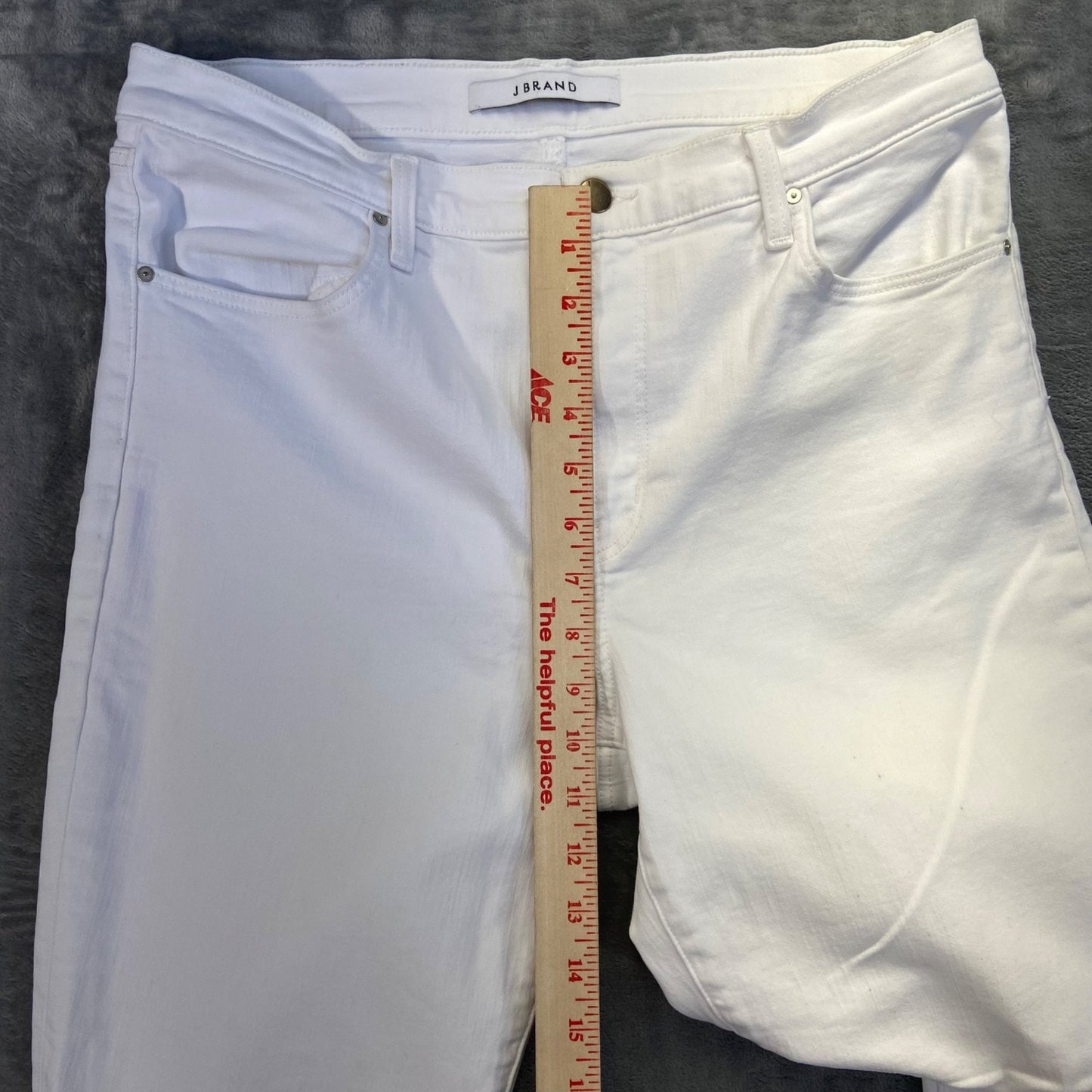 J Brand Women's Maria High Rise Skinny Jeans Size 32 White Denim