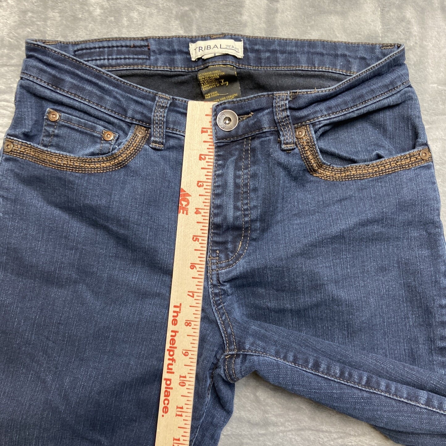 Tribal Jeans Straight Jeans Women’s Size 8 Dark Blue Stretch Denim