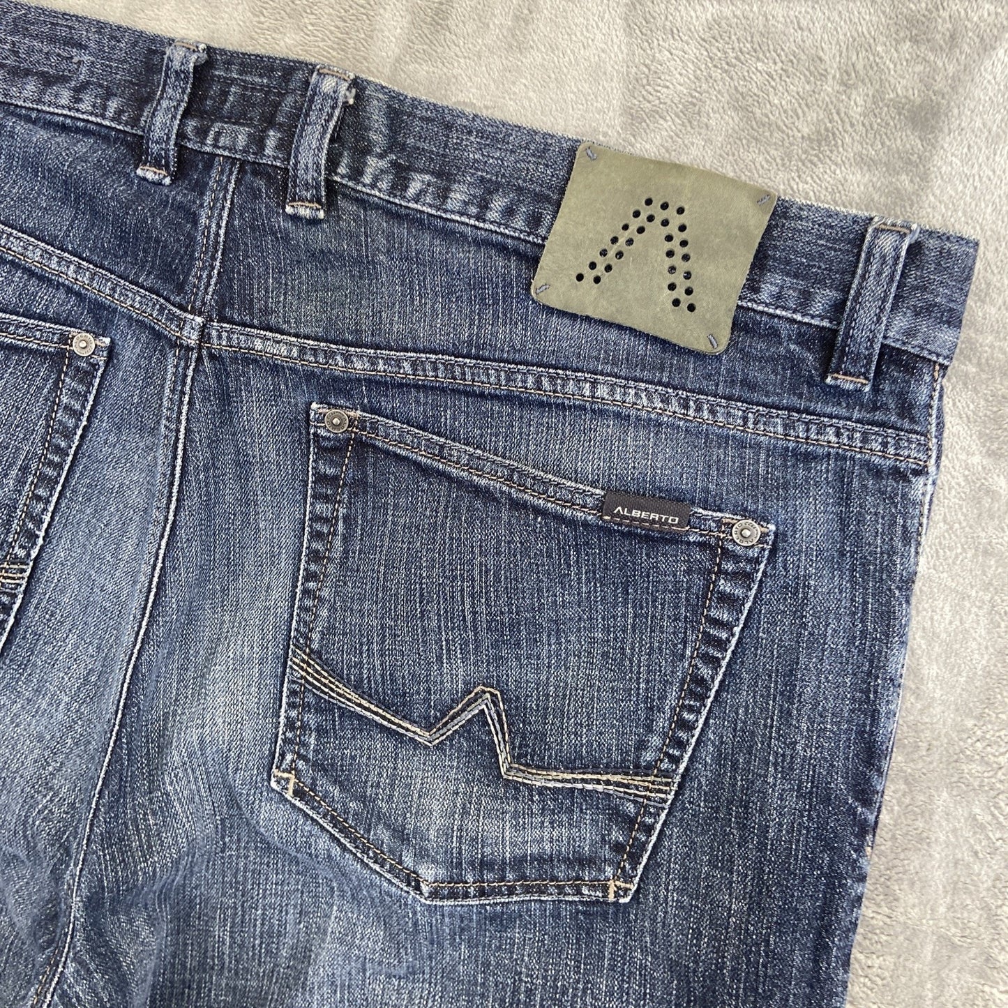 Alberto Modern Fit Straight Jeans Men's Size 40x34 Blue Denim