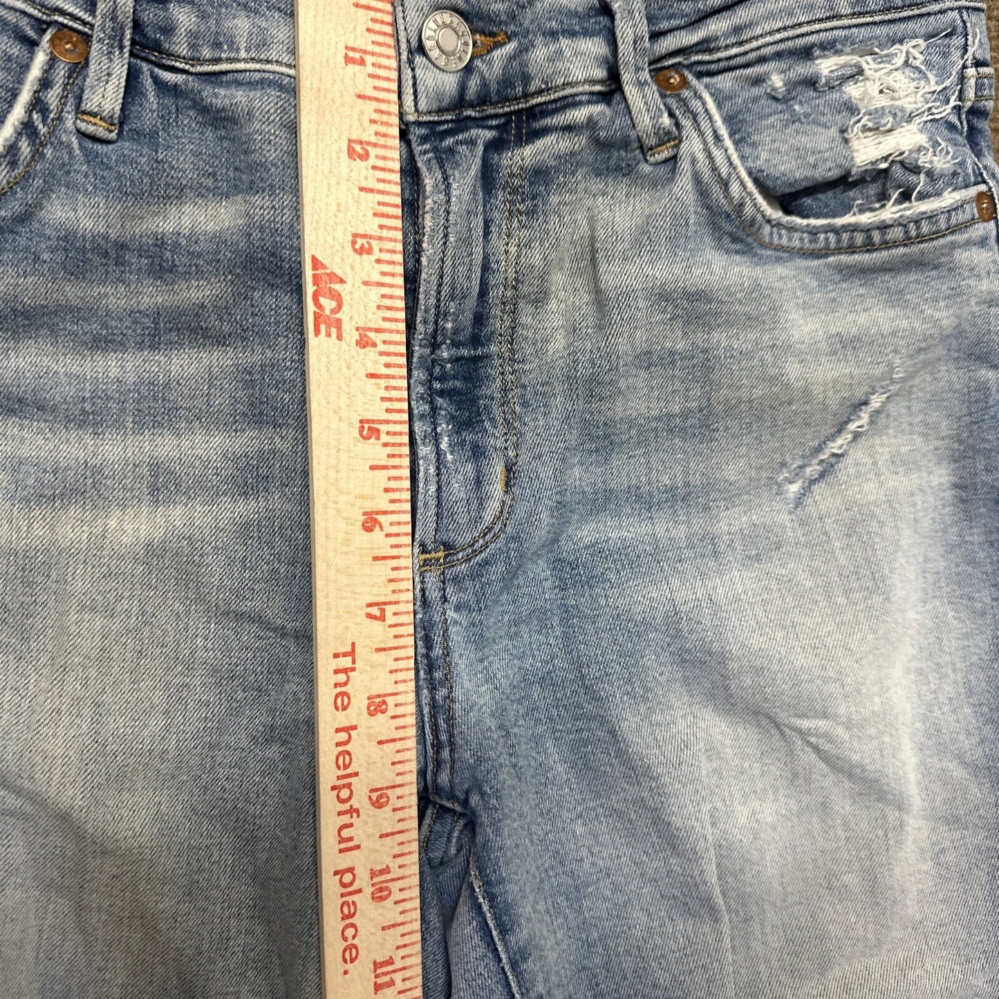 Agolde Distressed Skinny Ankle Jeans Women's Size 27 Light Blue Denim