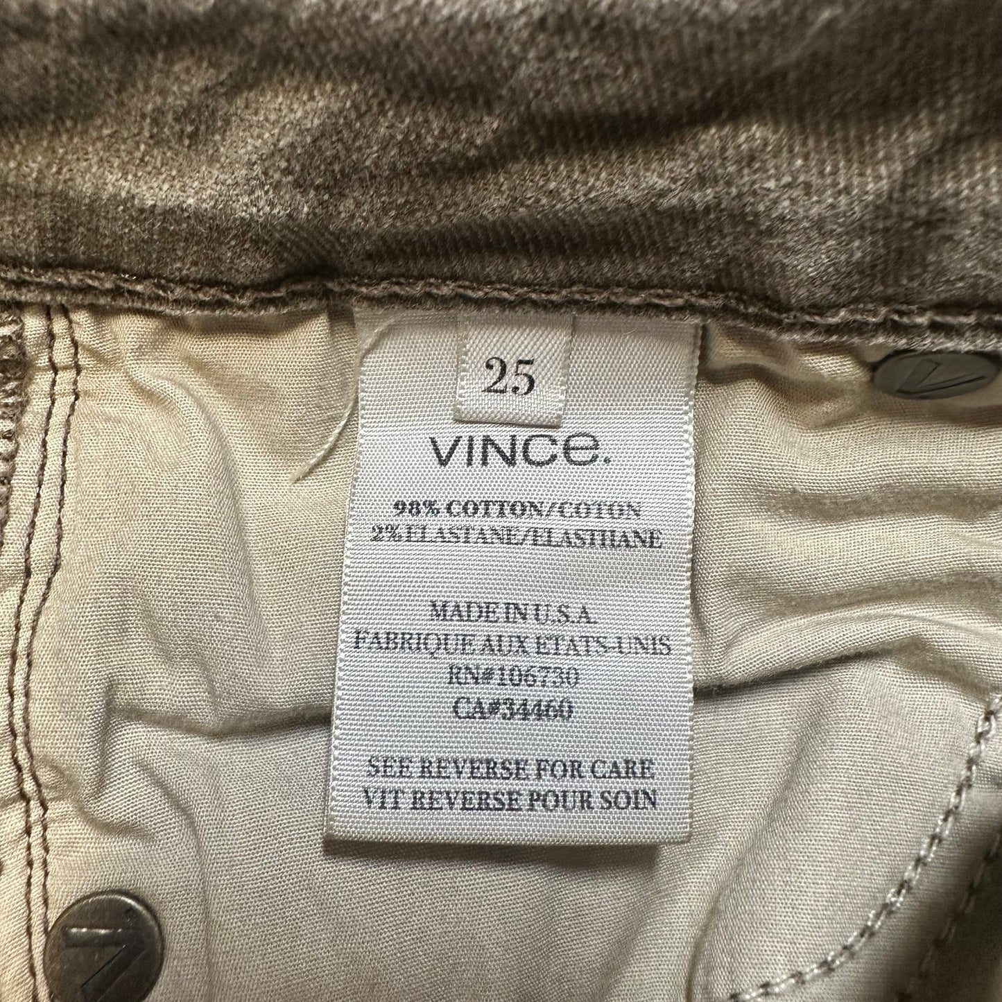 NWOT Vince Skinny Jeans Women's Size 25 Brown