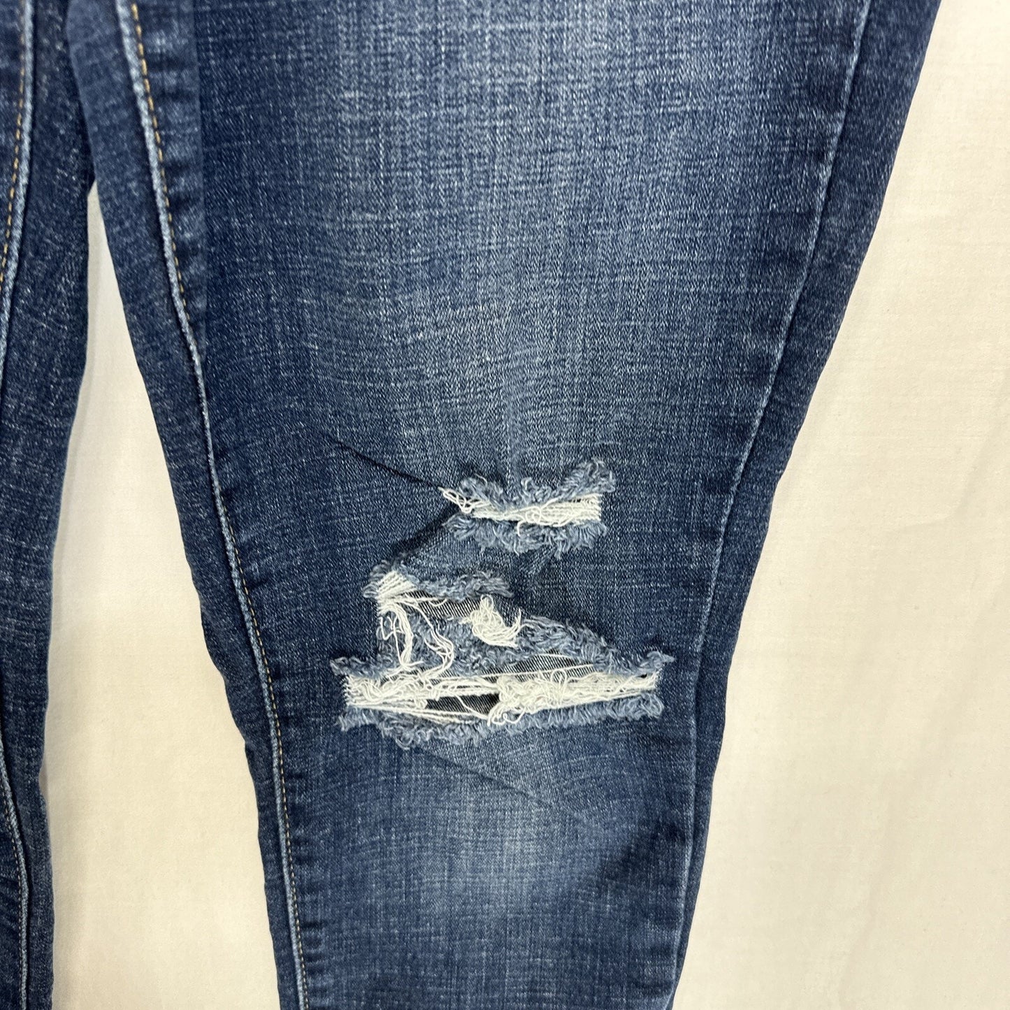 Levi's 721 Jeans Womens Size 28 High Rise Skinny Blue Dark Wash Distressed Crop