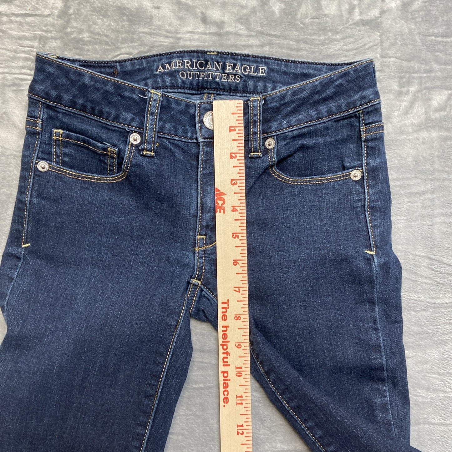 American Eagle Super Stretch Skinny Jean Women’s Size 00 Short Dark Blue Denim
