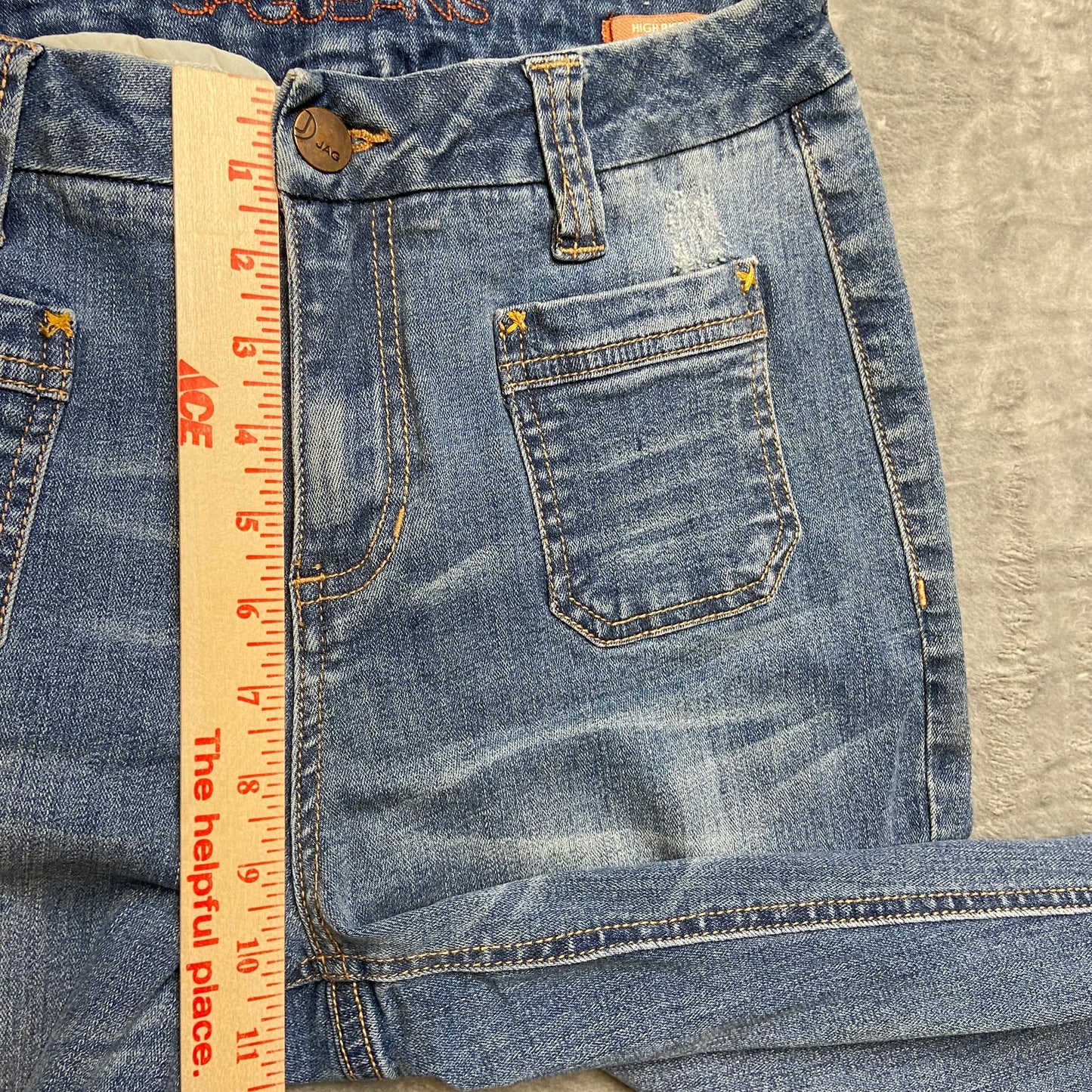 Jag Jeans High Rise Flare Jeans Women's Size 8 Blue Denim Medium Wash Distressed