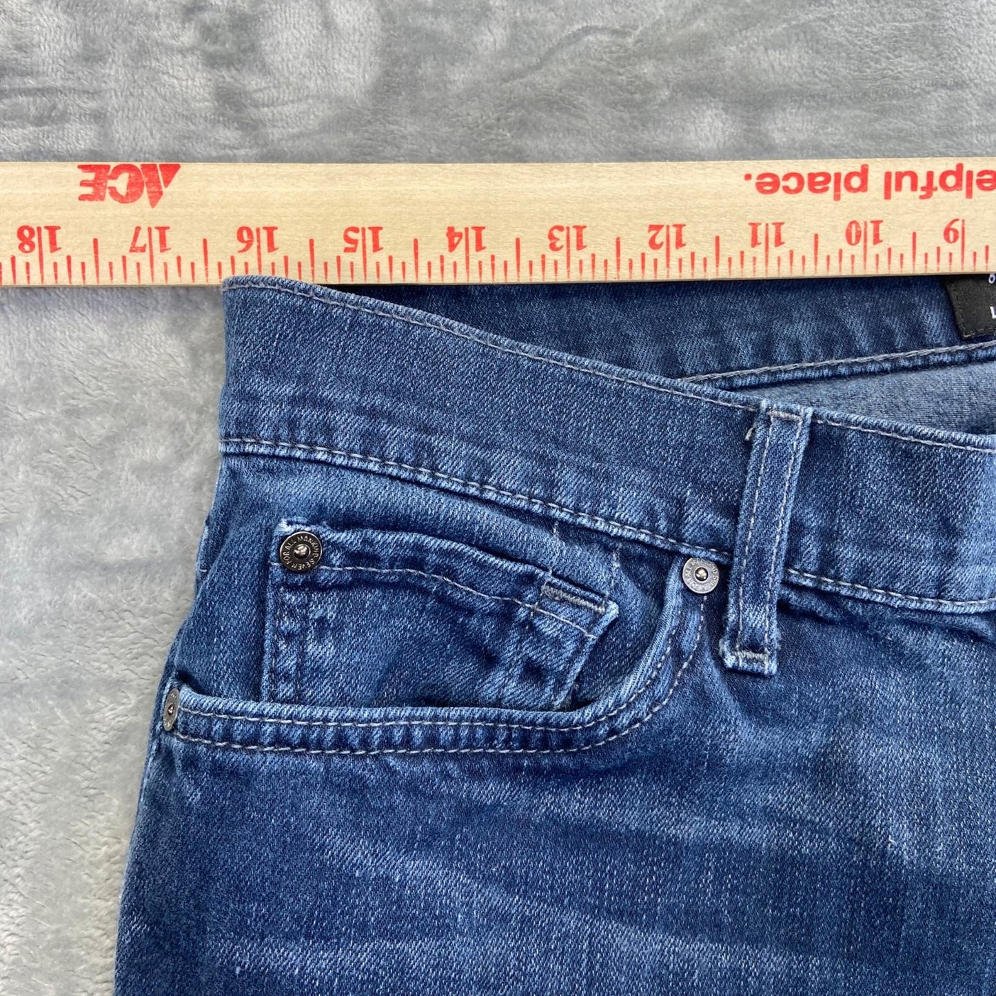 7 For All Mankind Men's Slimmy Jeans Size 33 Blue Dark Wash Denim